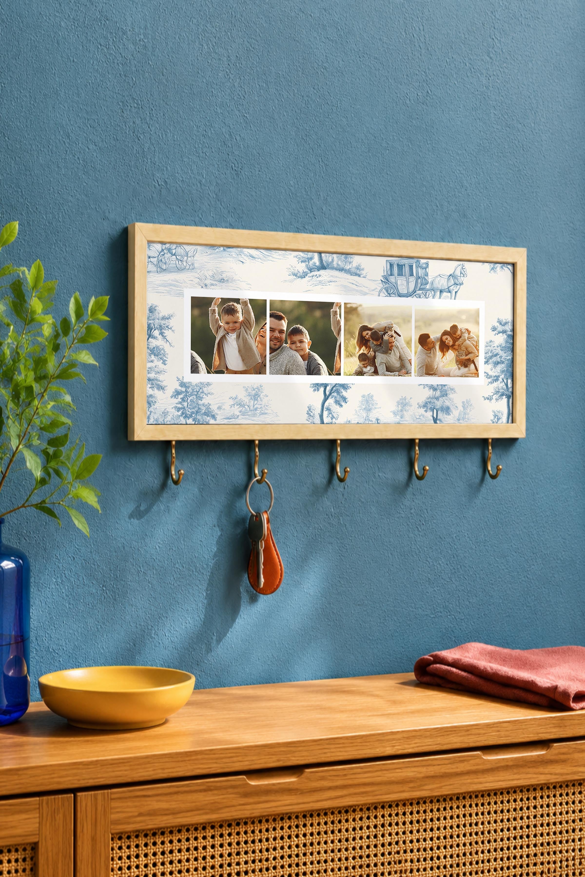Kişiye Özel Tablo Anahtarlık, Photobooth Stili Bej Fotoğraf Çerçevesi, Vintage Duvar Dekoru