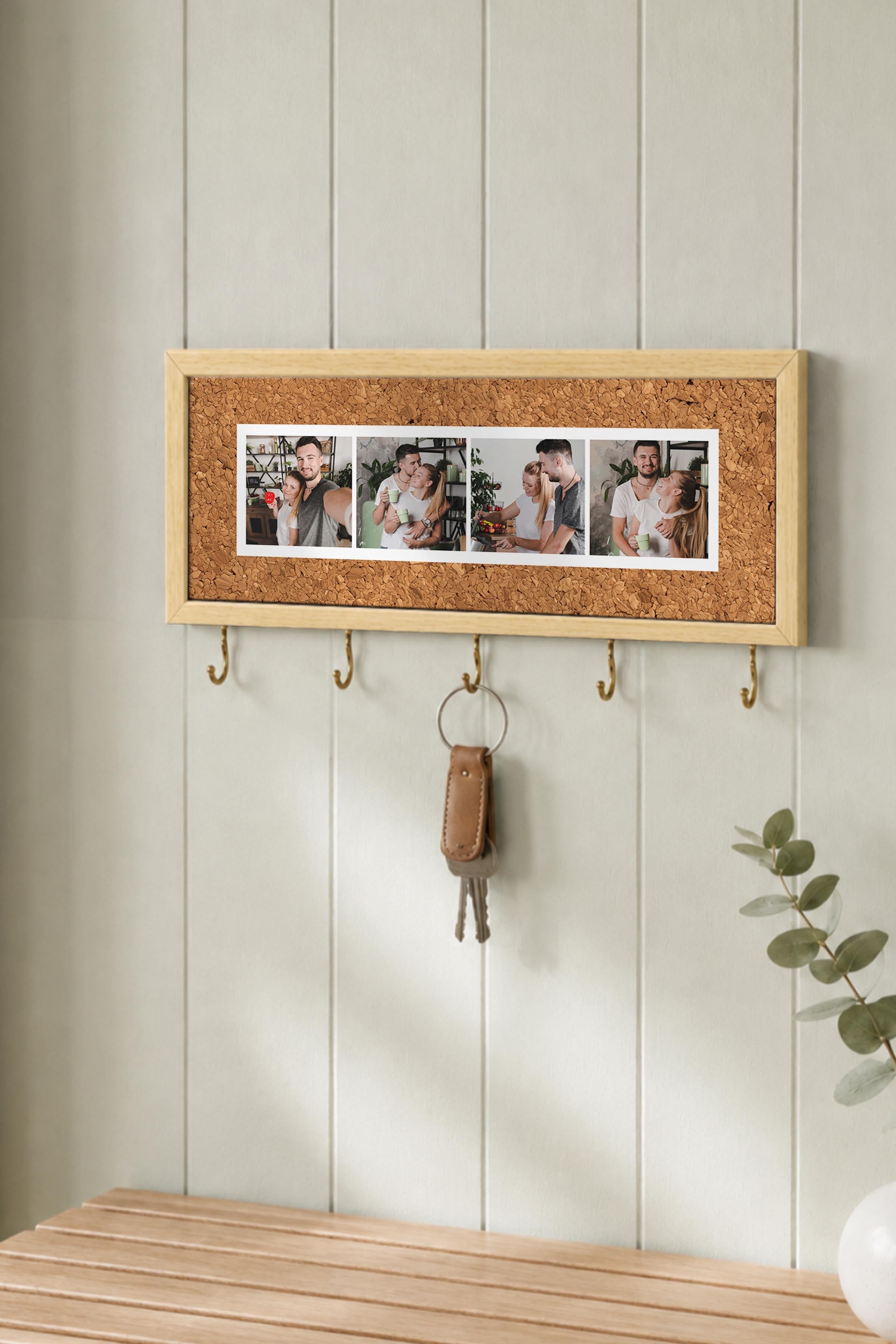 Kişiye Özel Tablo Anahtarlık, Photobooth Stili Bej Fotoğraf Çerçevesi, Vintage Duvar Dekoru