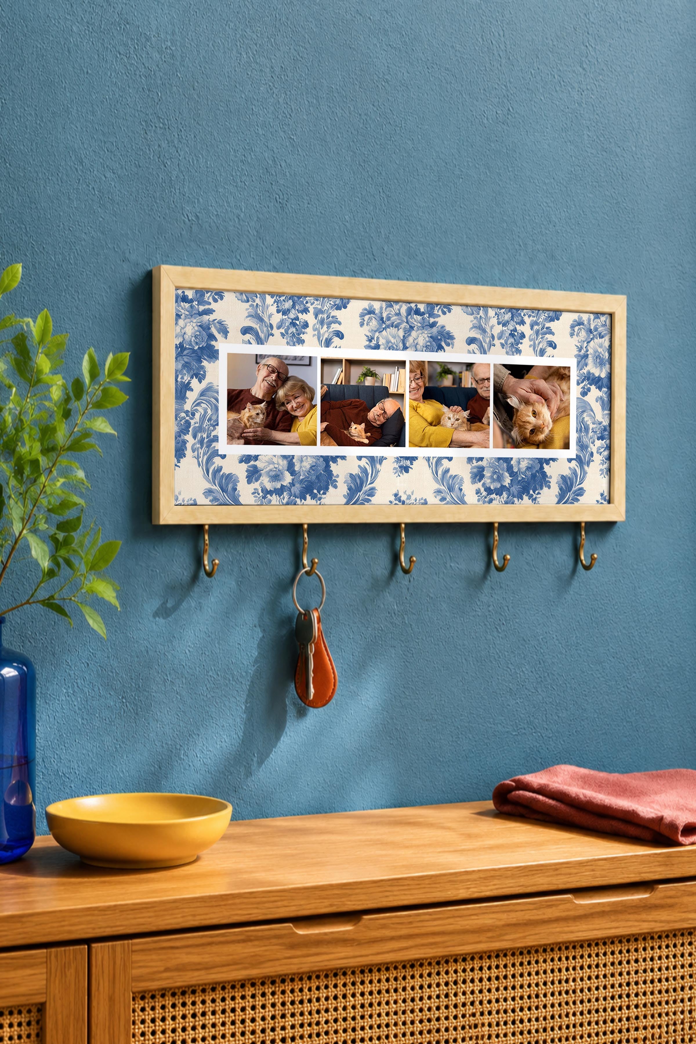 Kişiye Özel Tablo Anahtarlık, Photobooth Stili Bej Fotoğraf Çerçevesi, Vintage Duvar Dekoru
