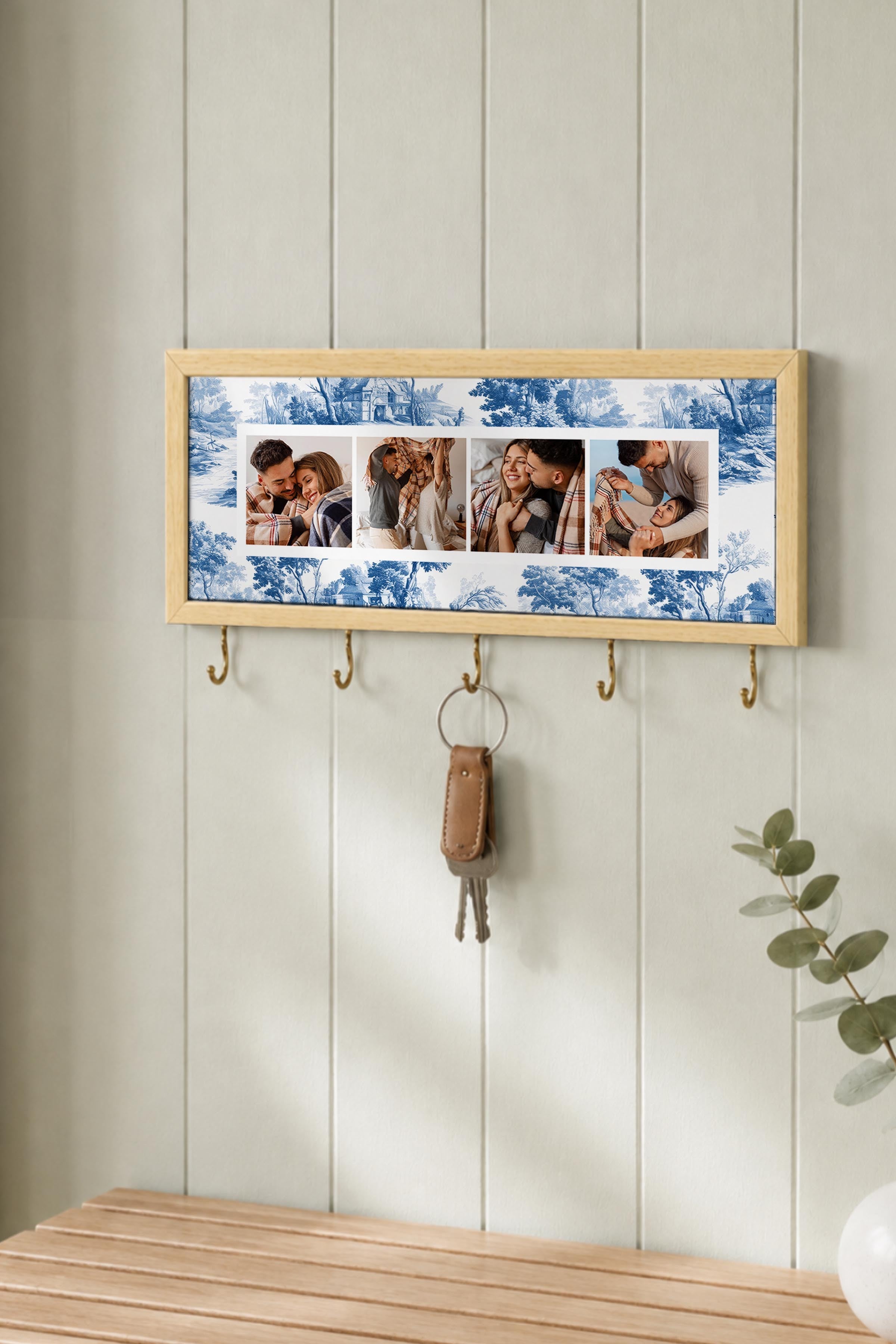 Kişiye Özel Tablo Anahtarlık, Photobooth Stili Bej Fotoğraf Çerçevesi, Vintage Duvar Dekoru