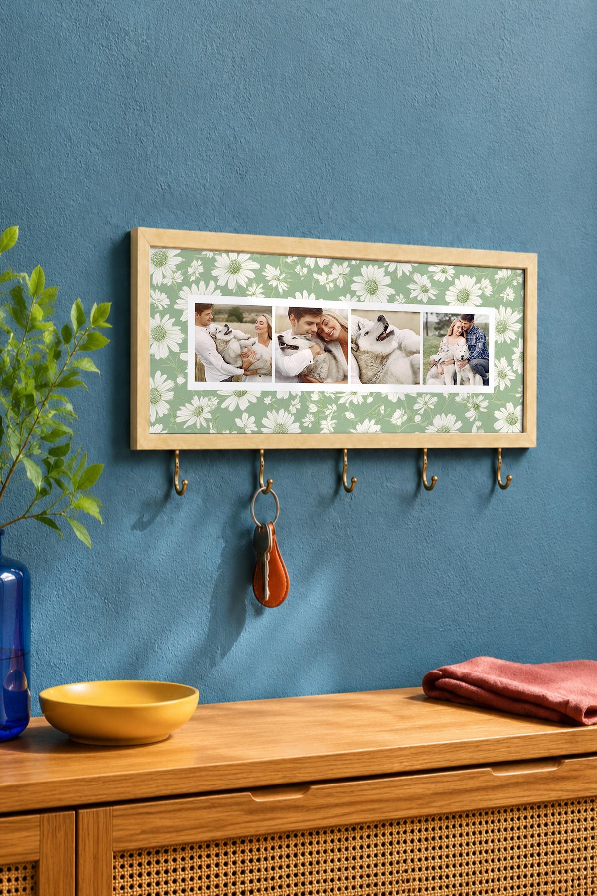 Kişiye Özel Tablo Anahtarlık, Photobooth Stili Bej Fotoğraf Çerçevesi, Vintage Duvar Dekoru