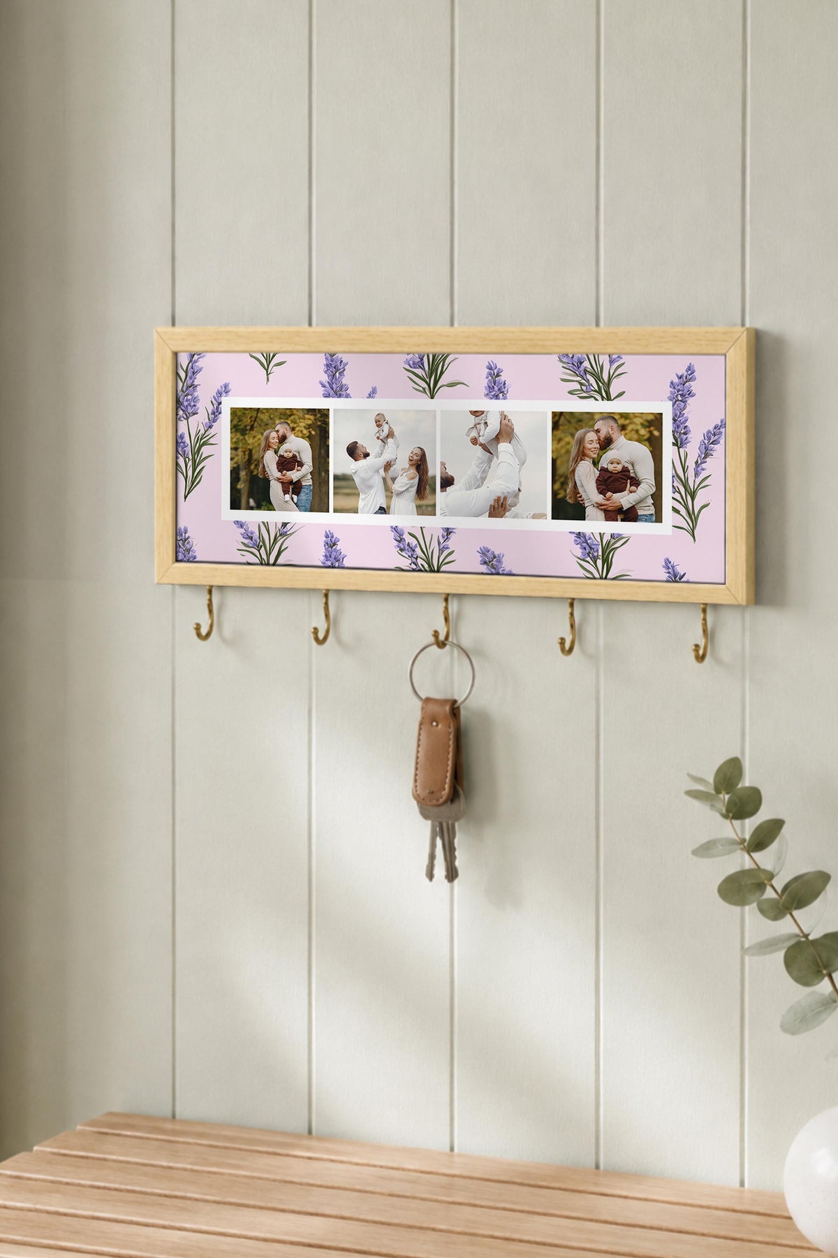 Kişiye Özel Tablo Anahtarlık, Photobooth Stili Bej Fotoğraf Çerçevesi, Vintage Duvar Dekoru