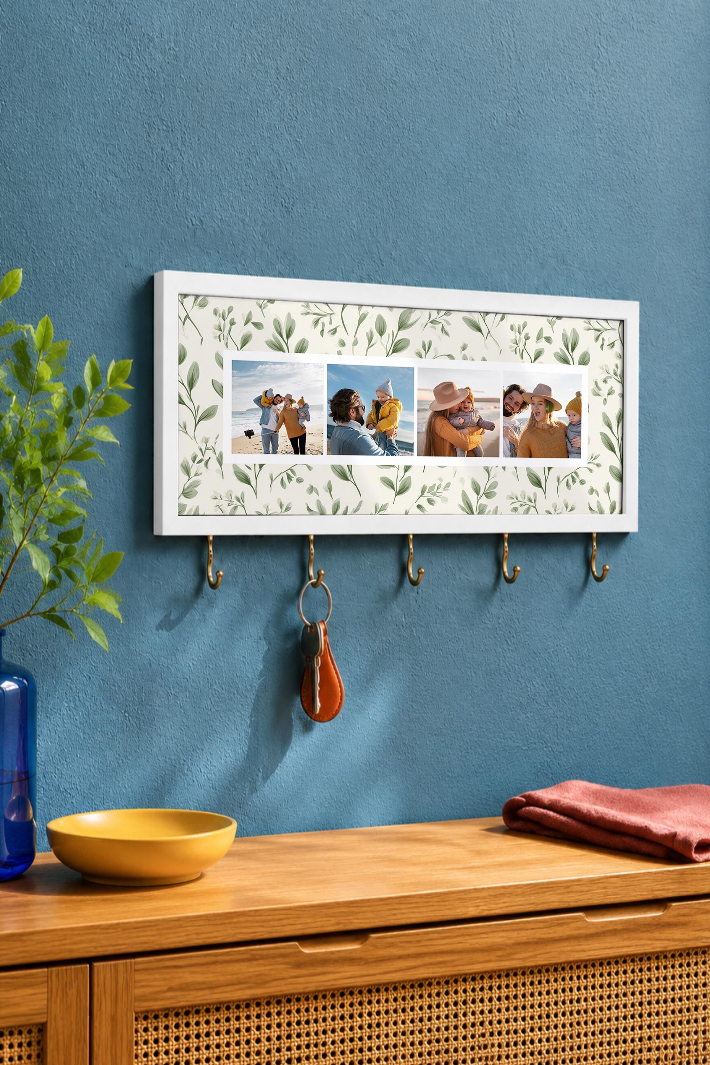 Kişiye Özel Tablo Anahtarlık, Photobooth Stili Beyaz Fotoğraf Çerçevesi, Vintage Duvar Dekoru