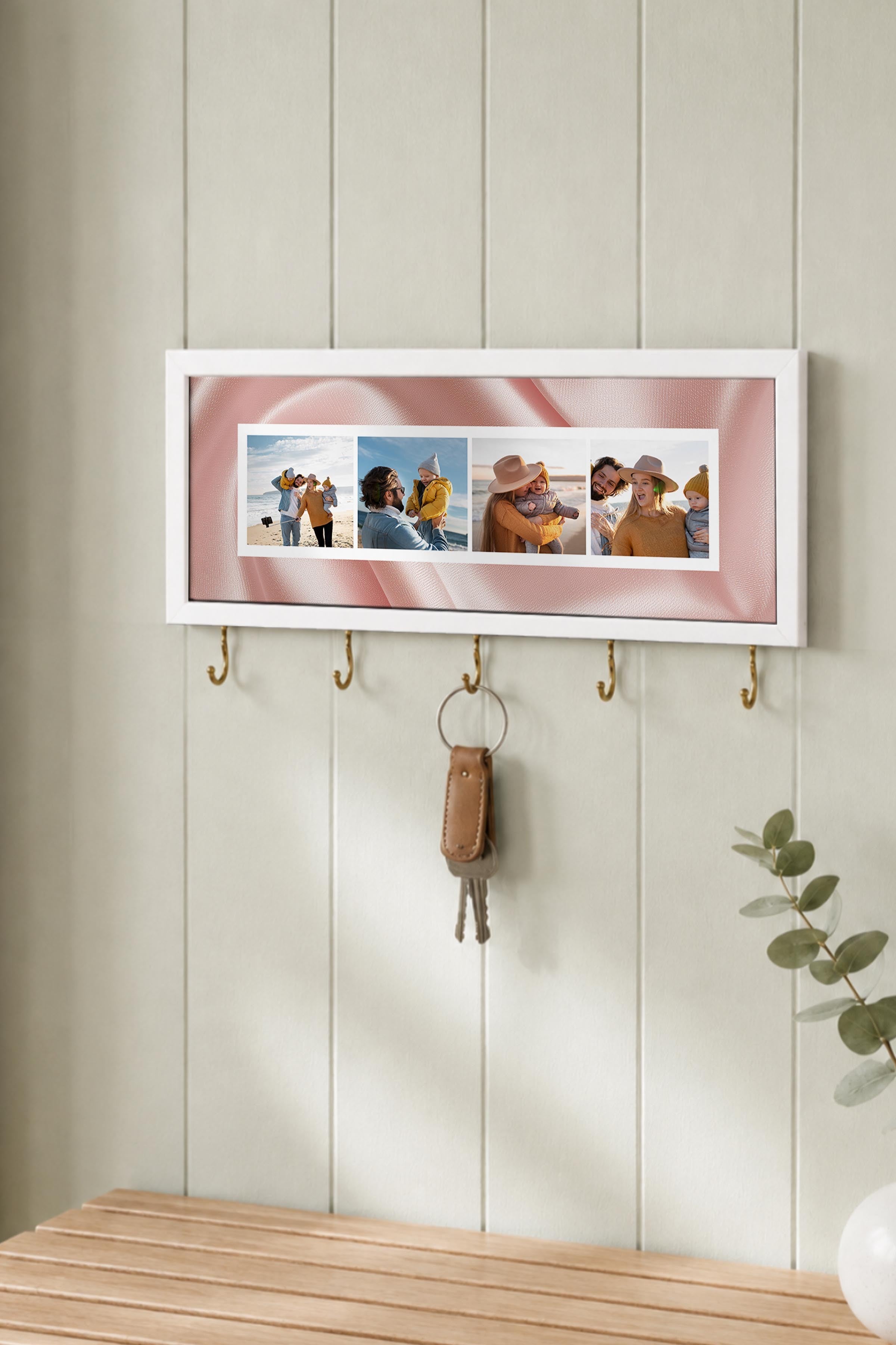 Kişiye Özel Tablo Anahtarlık, Photobooth Stili Beyaz Fotoğraf Çerçevesi, Vintage Duvar Dekoru