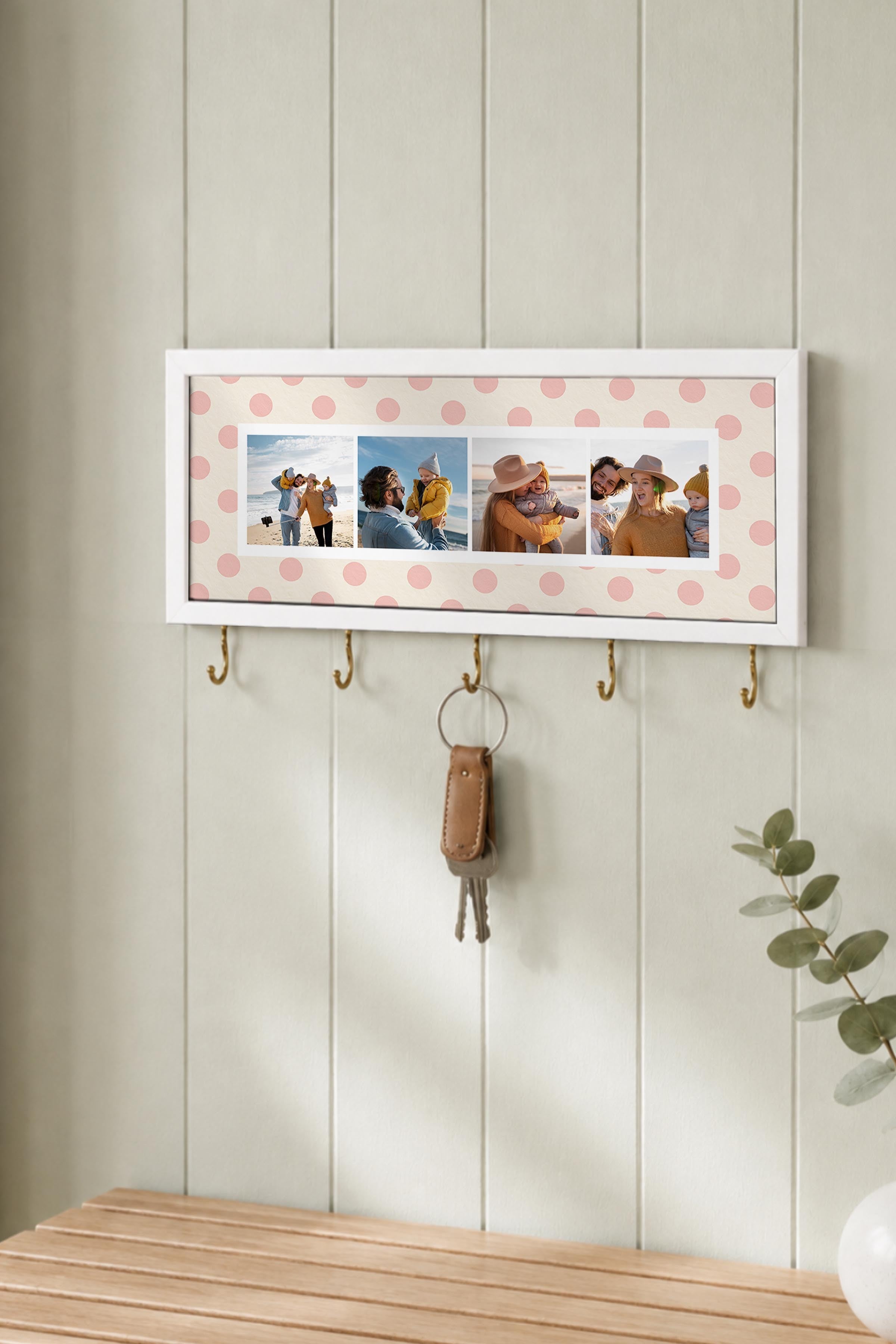 Kişiye Özel Tablo Anahtarlık, Photobooth Stili Beyaz Fotoğraf Çerçevesi, Vintage Duvar Dekoru