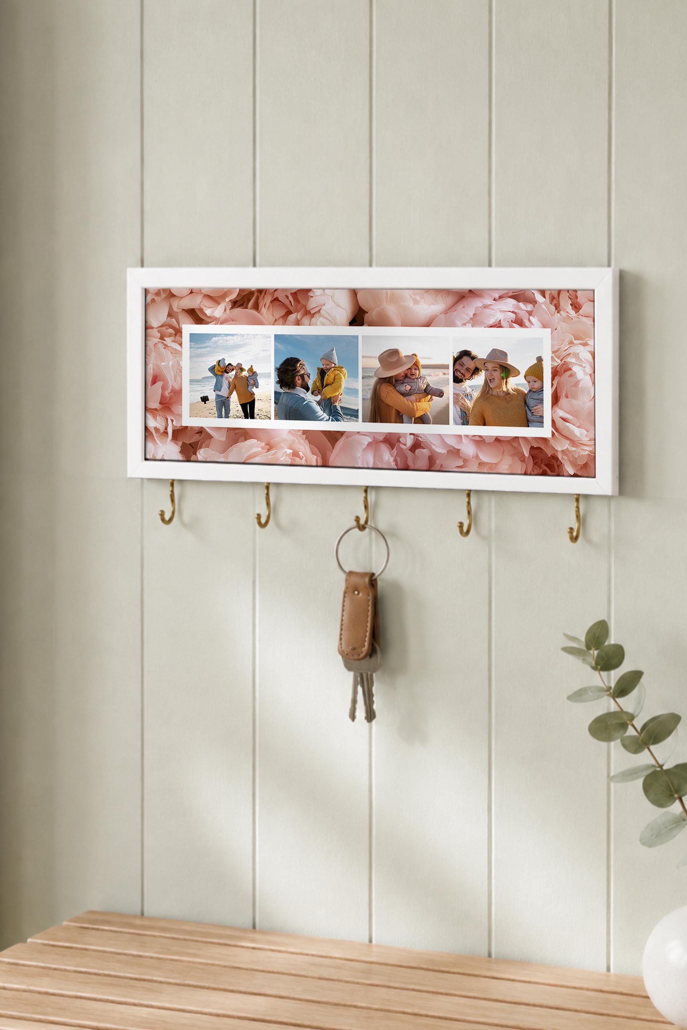 Kişiye Özel Tablo Anahtarlık, Photobooth Stili Beyaz Fotoğraf Çerçevesi, Vintage Duvar Dekoru