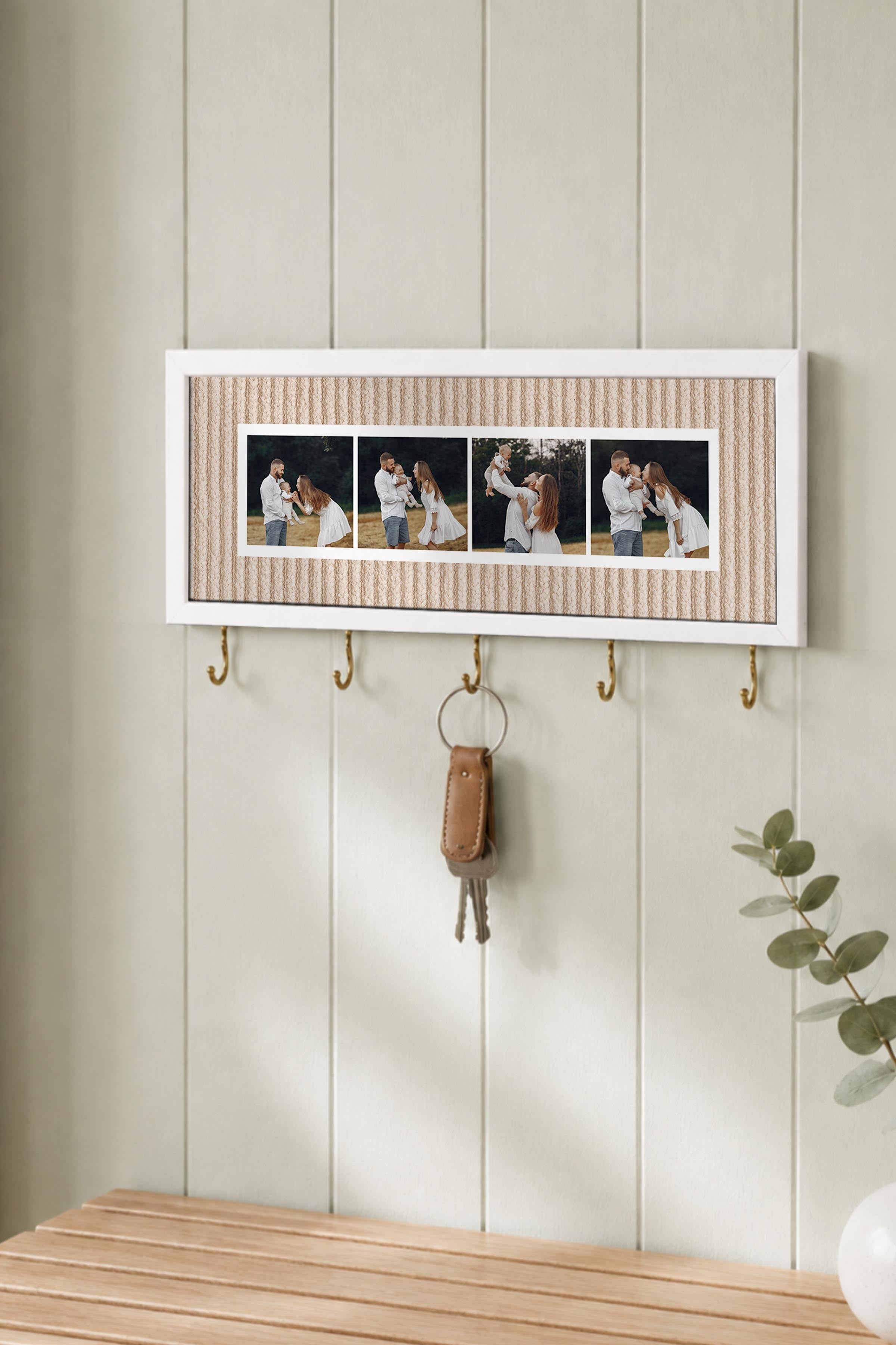 Kişiye Özel Tablo Anahtarlık, Photobooth Stili Beyaz Fotoğraf Çerçevesi, Vintage Duvar Dekoru