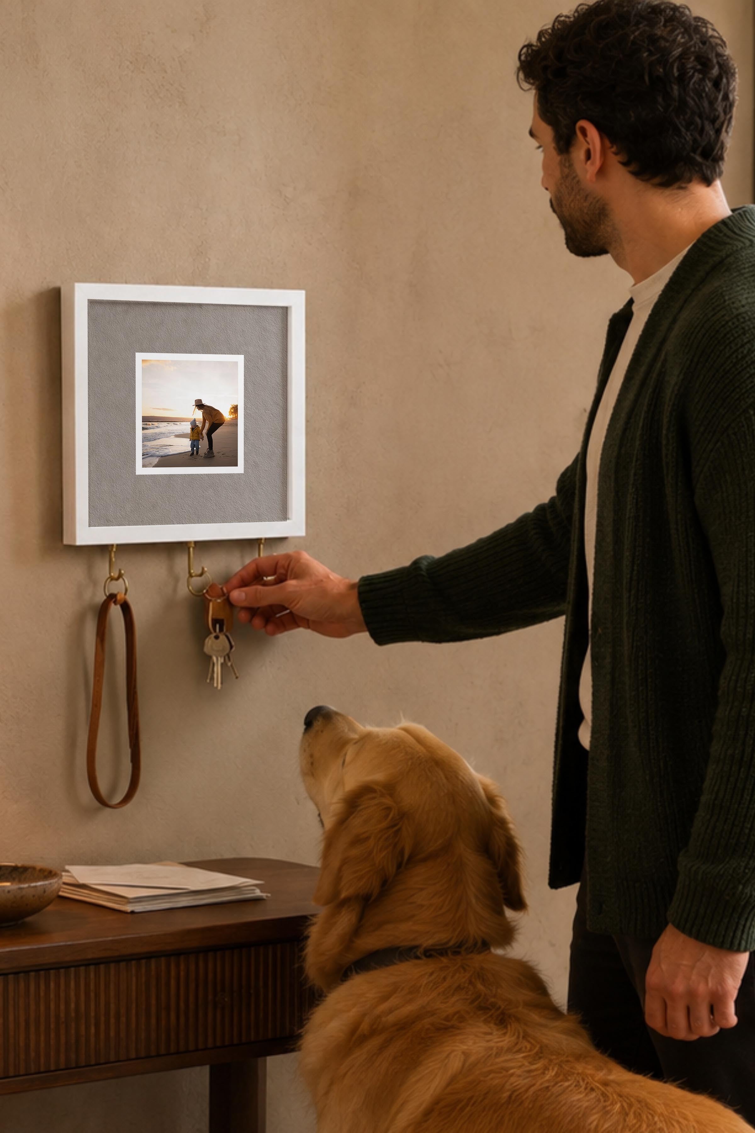 Kişiye Özel Tablo Anahtarlık, Photobooth Stili Beyaz Fotoğraf Çerçevesi, Vintage Duvar Dekoru