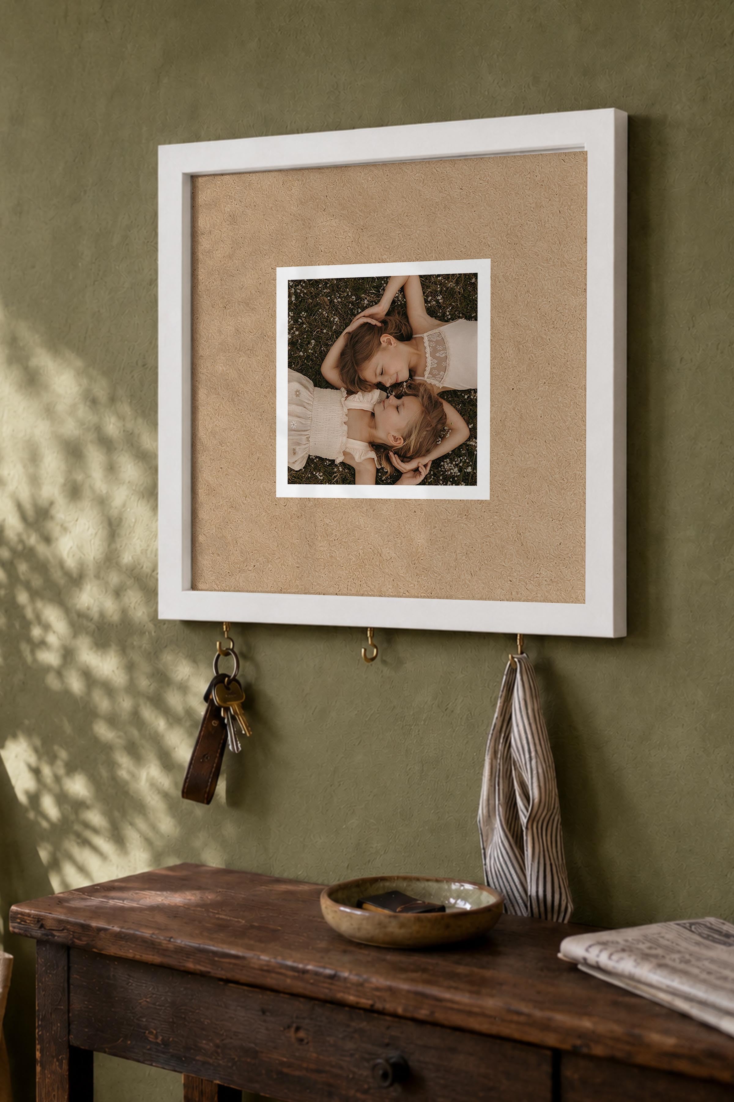 Kişiye Özel Tablo Anahtarlık, Photobooth Stili Beyaz Fotoğraf Çerçevesi, Vintage Duvar Dekoru