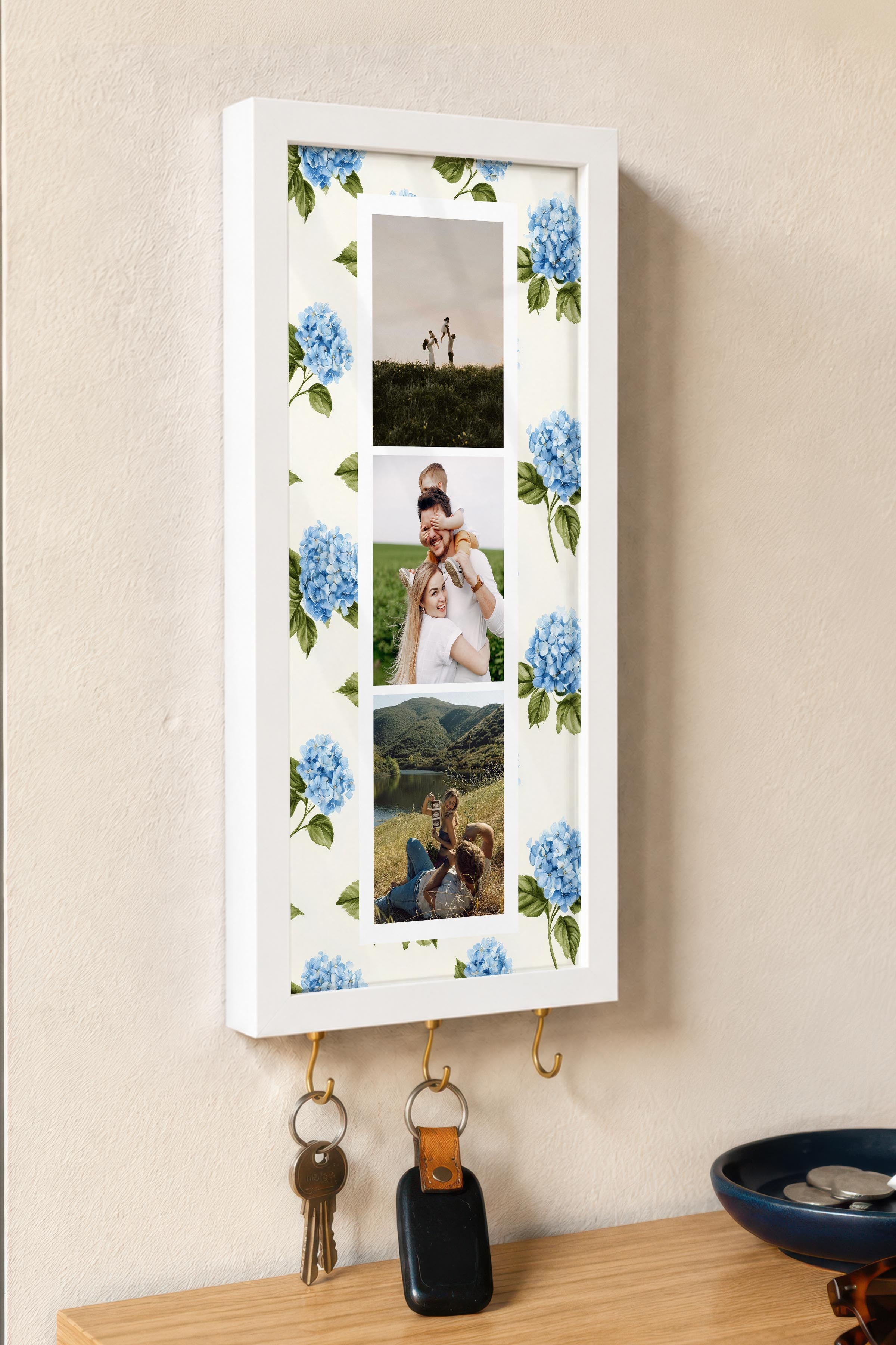 Kişiye Özel Tablo Anahtarlık, Photobooth Stili Beyaz Fotoğraf Çerçevesi, Vintage Duvar Dekoru
