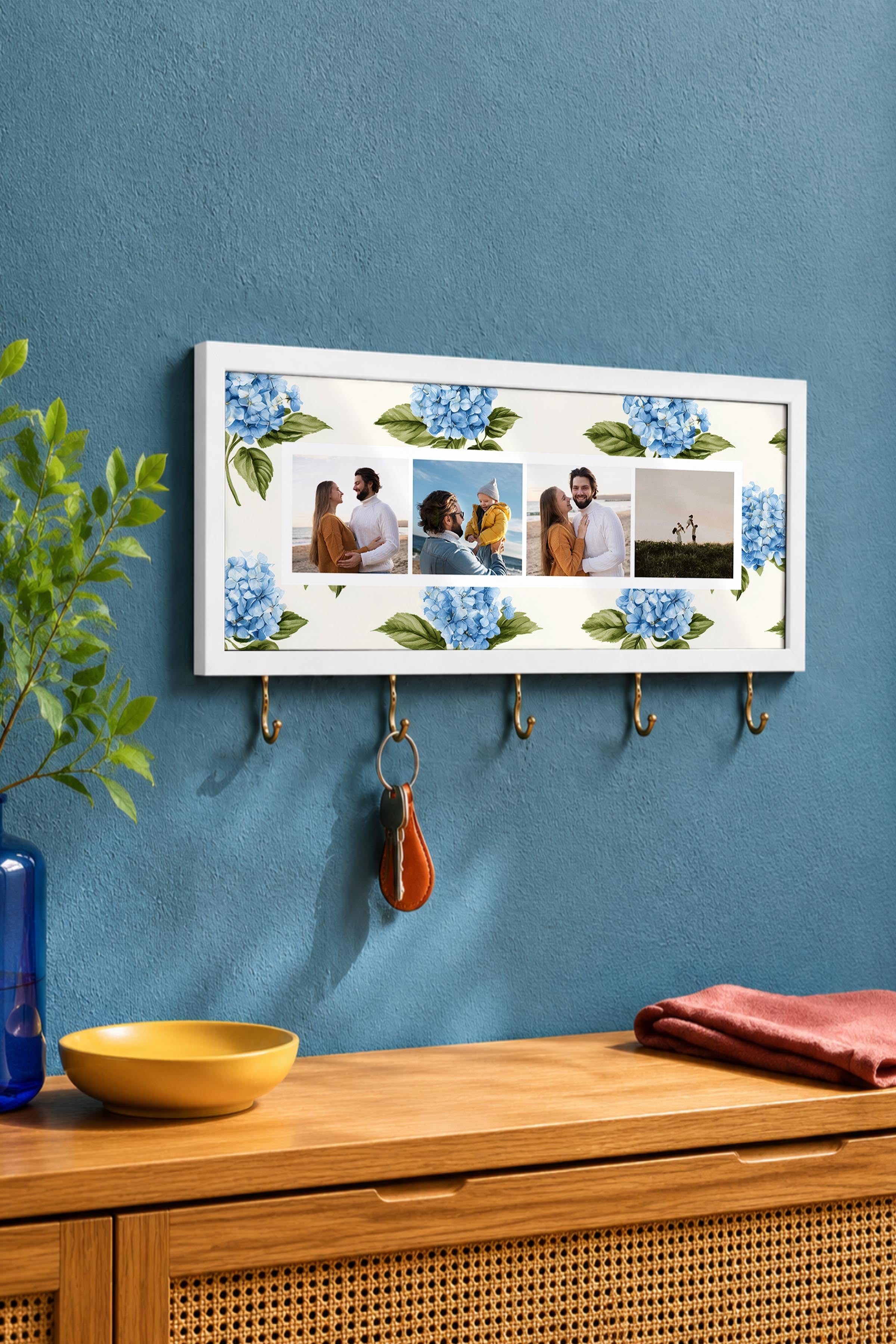 Kişiye Özel Tablo Anahtarlık, Photobooth Stili Beyaz Fotoğraf Çerçevesi, Vintage Duvar Dekoru