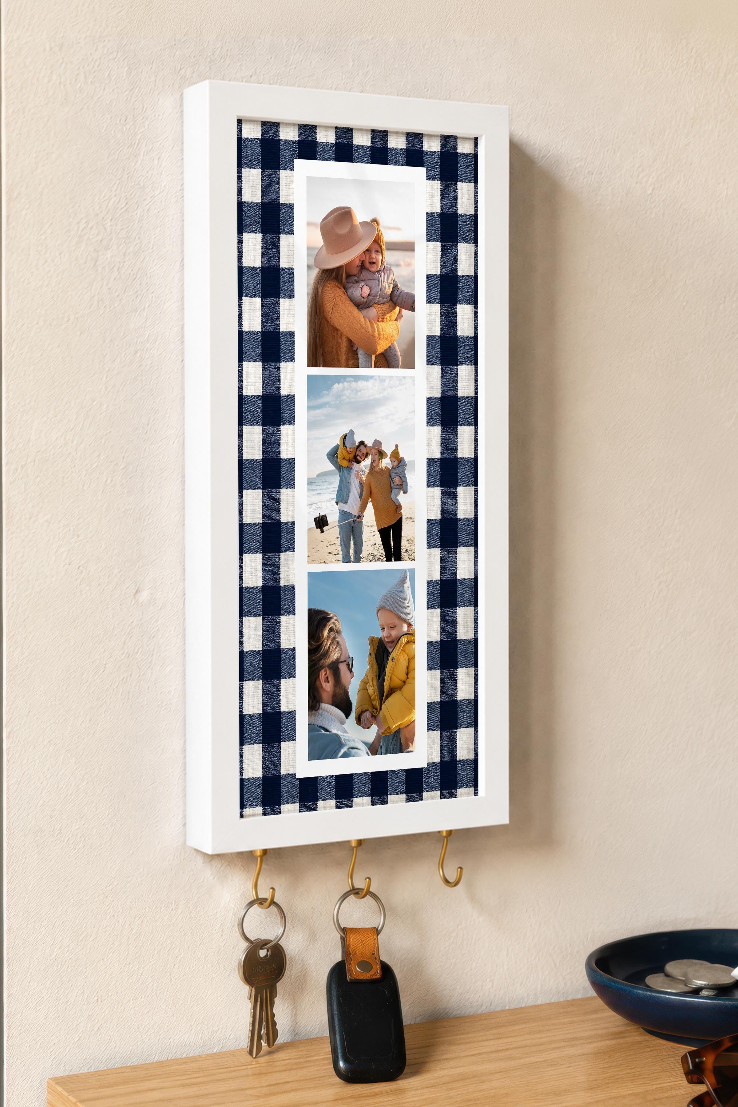 Kişiye Özel Tablo Anahtarlık, Photobooth Stili Beyaz Fotoğraf Çerçevesi, Vintage Duvar Dekoru