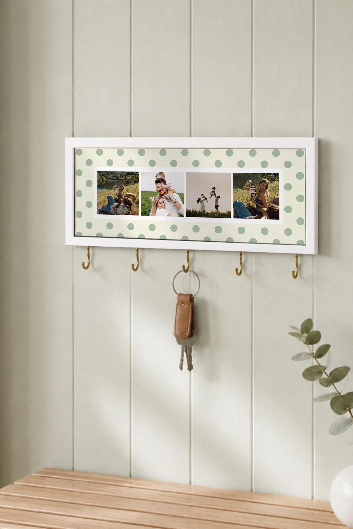 Kişiye Özel Tablo Anahtarlık, Photobooth Stili Beyaz Fotoğraf Çerçevesi, Vintage Duvar Dekoru