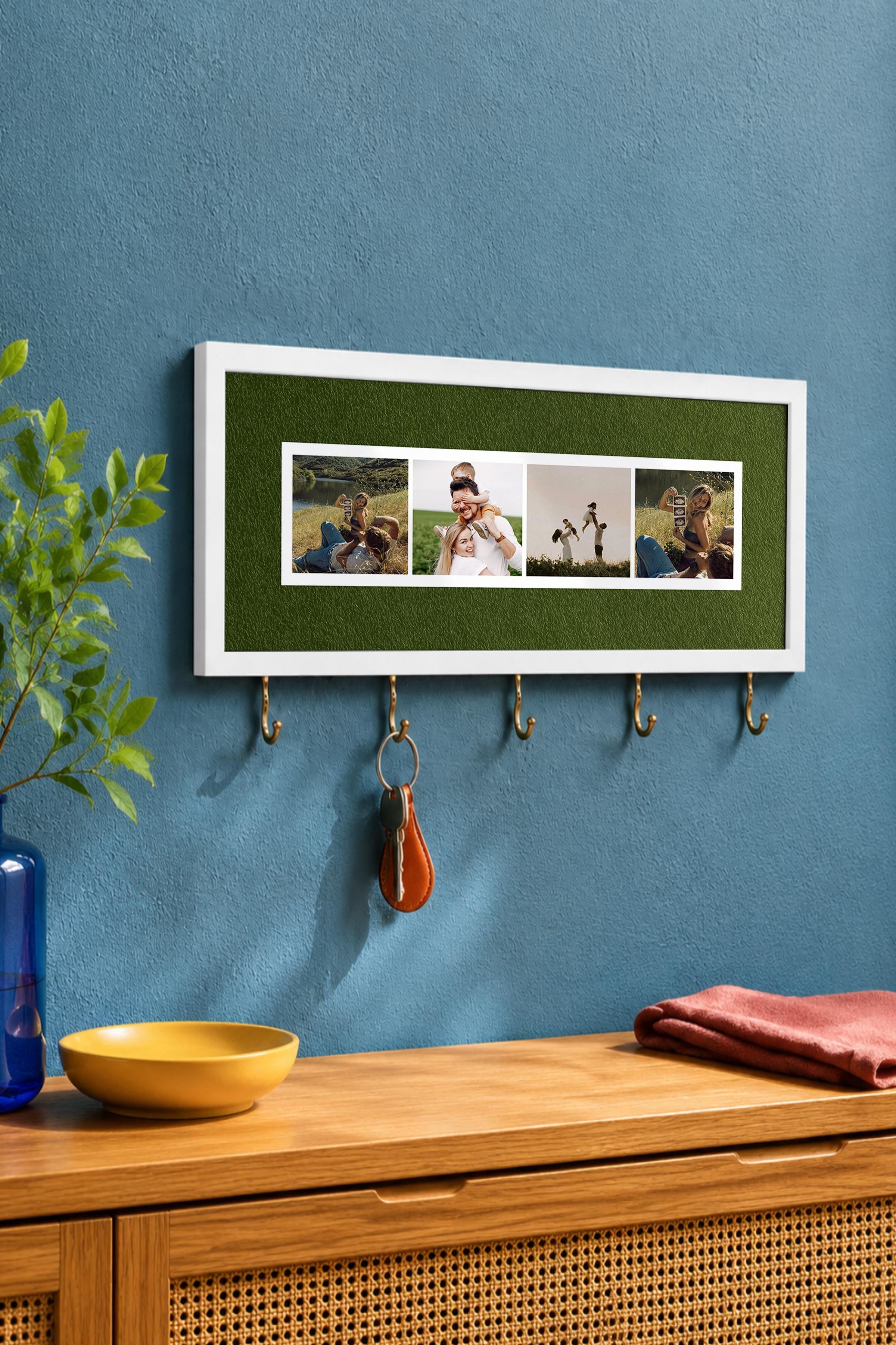 Kişiye Özel Tablo Anahtarlık, Photobooth Stili Beyaz Fotoğraf Çerçevesi, Vintage Duvar Dekoru