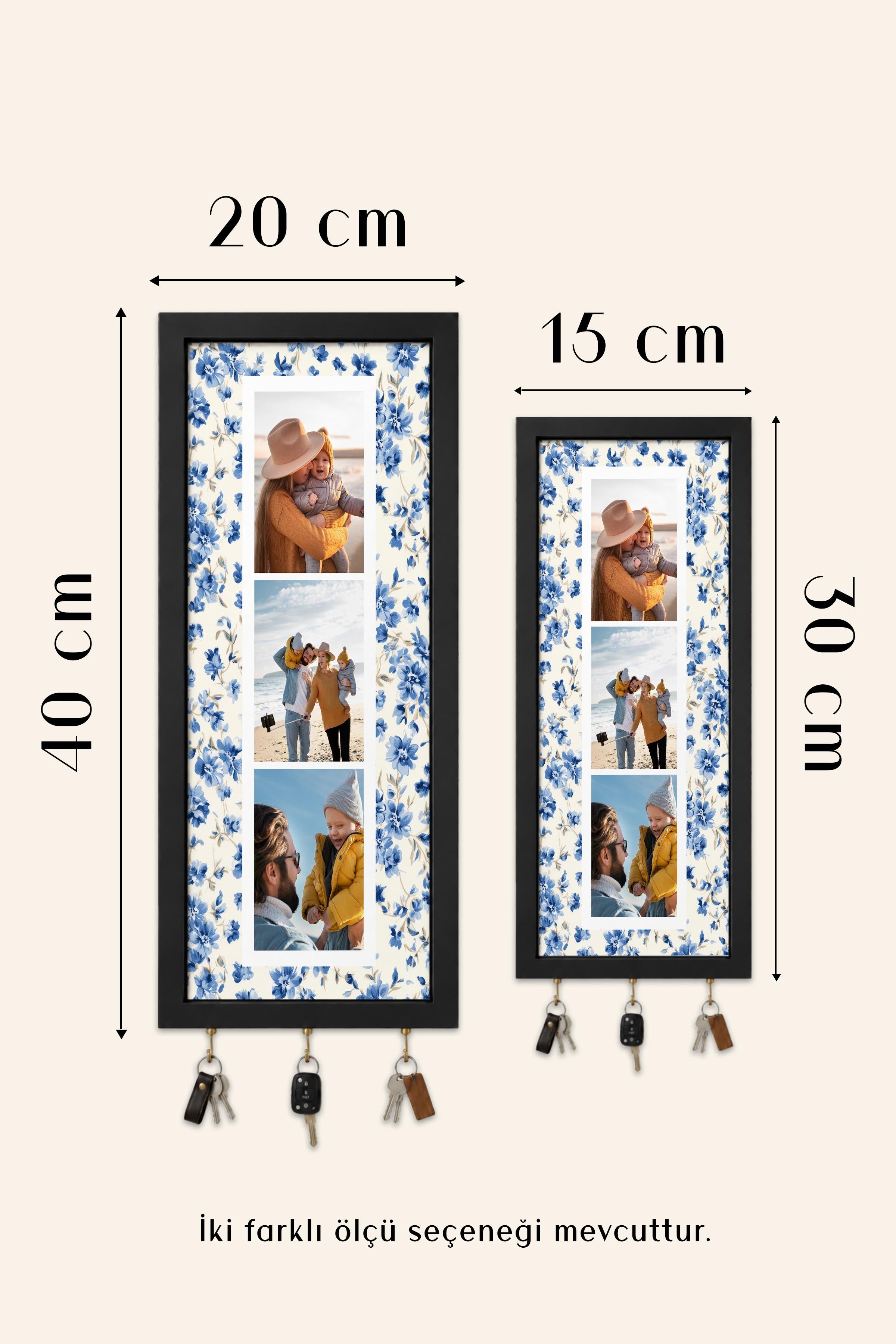 Kişiye Özel Tablo Anahtarlık, Photobooth Stili Beyaz Fotoğraf Çerçevesi, Vintage Duvar Dekoru