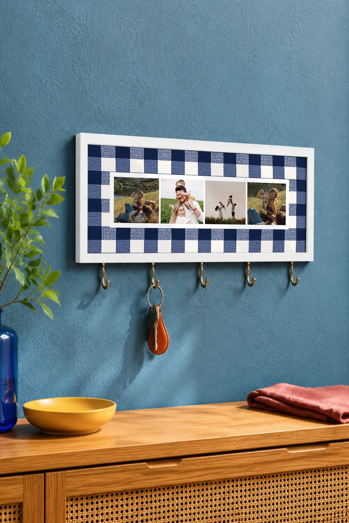 Kişiye Özel Tablo Anahtarlık, Photobooth Stili Beyaz Fotoğraf Çerçevesi, Vintage Duvar Dekoru