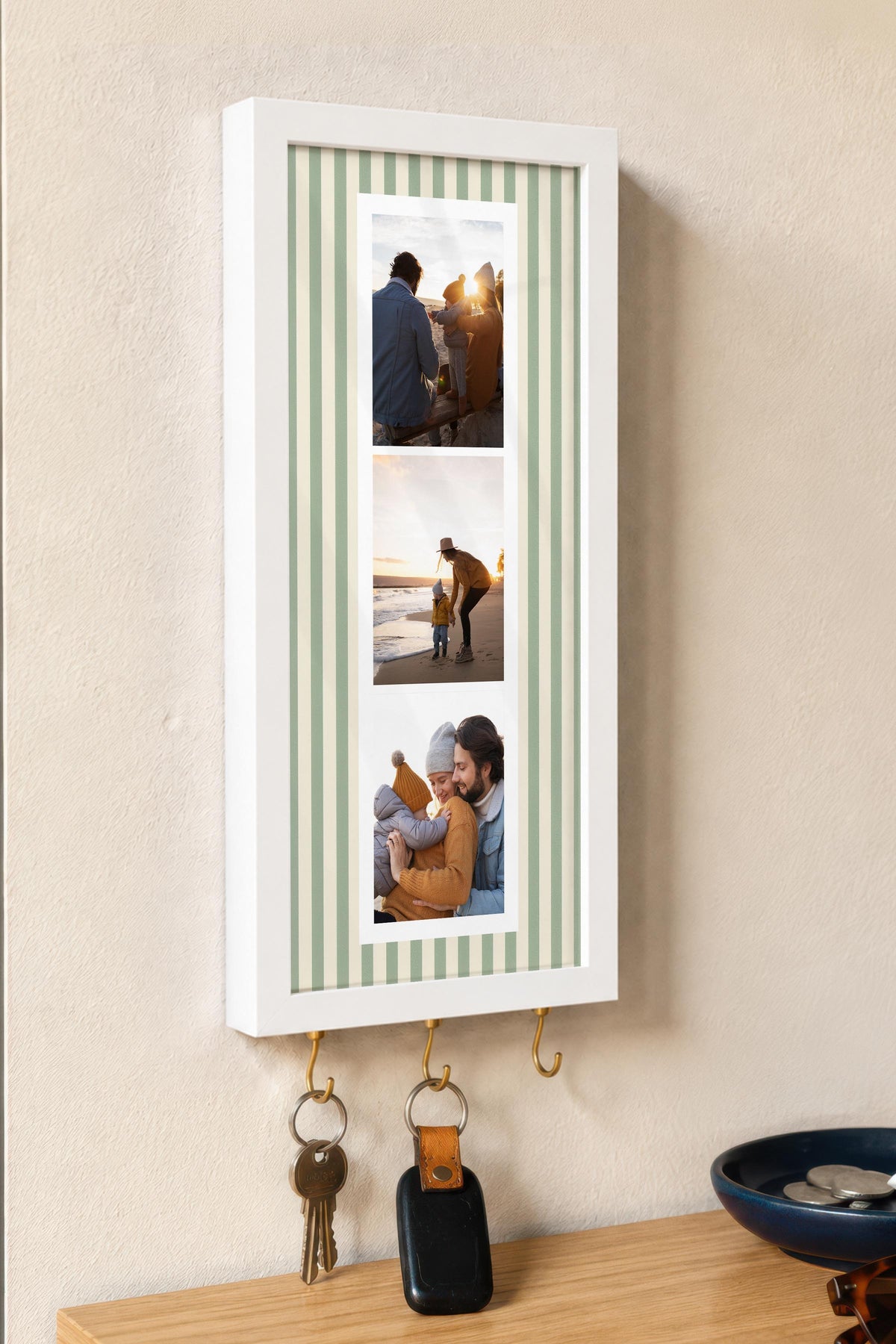Kişiye Özel Tablo Anahtarlık, Photobooth Stili Beyaz Fotoğraf Çerçevesi, Vintage Duvar Dekoru
