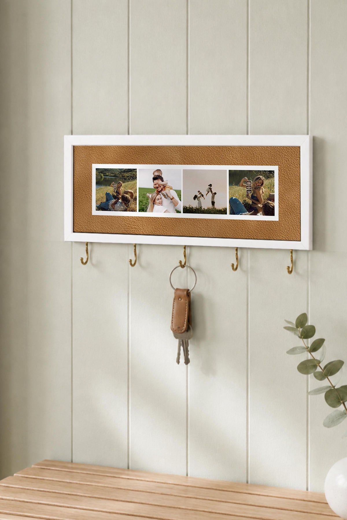 Kişiye Özel Tablo Anahtarlık, Photobooth Stili Beyaz Fotoğraf Çerçevesi, Vintage Duvar Dekoru