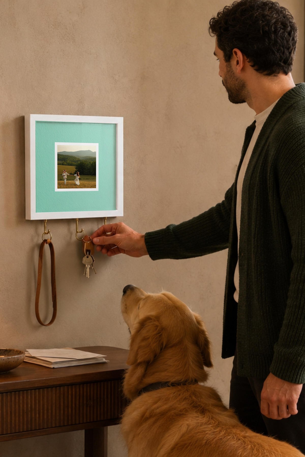 Kişiye Özel Tablo Anahtarlık, Photobooth Stili Beyaz Fotoğraf Çerçevesi, Vintage Duvar Dekoru