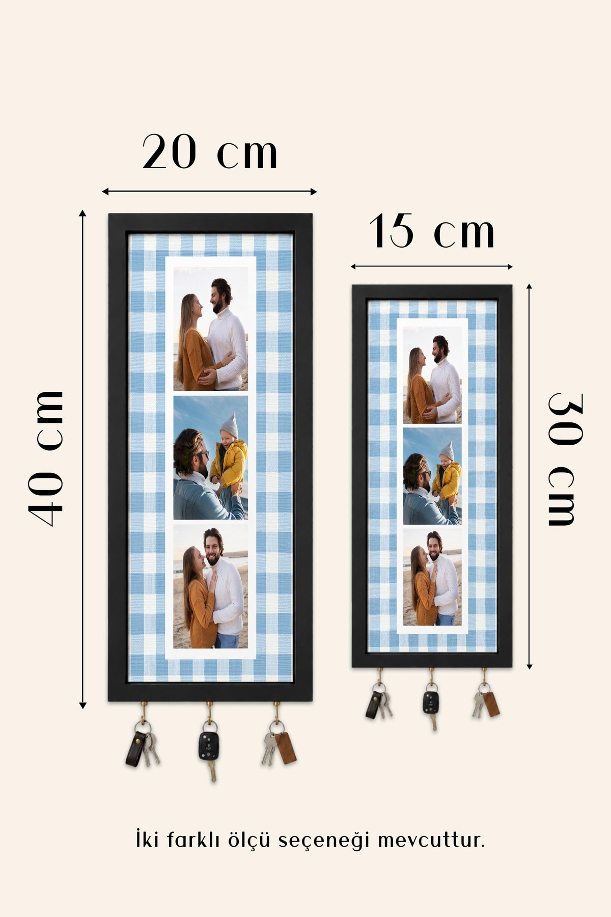 Kişiye Özel Tablo Anahtarlık, Photobooth Stili Beyaz Fotoğraf Çerçevesi, Vintage Duvar Dekoru