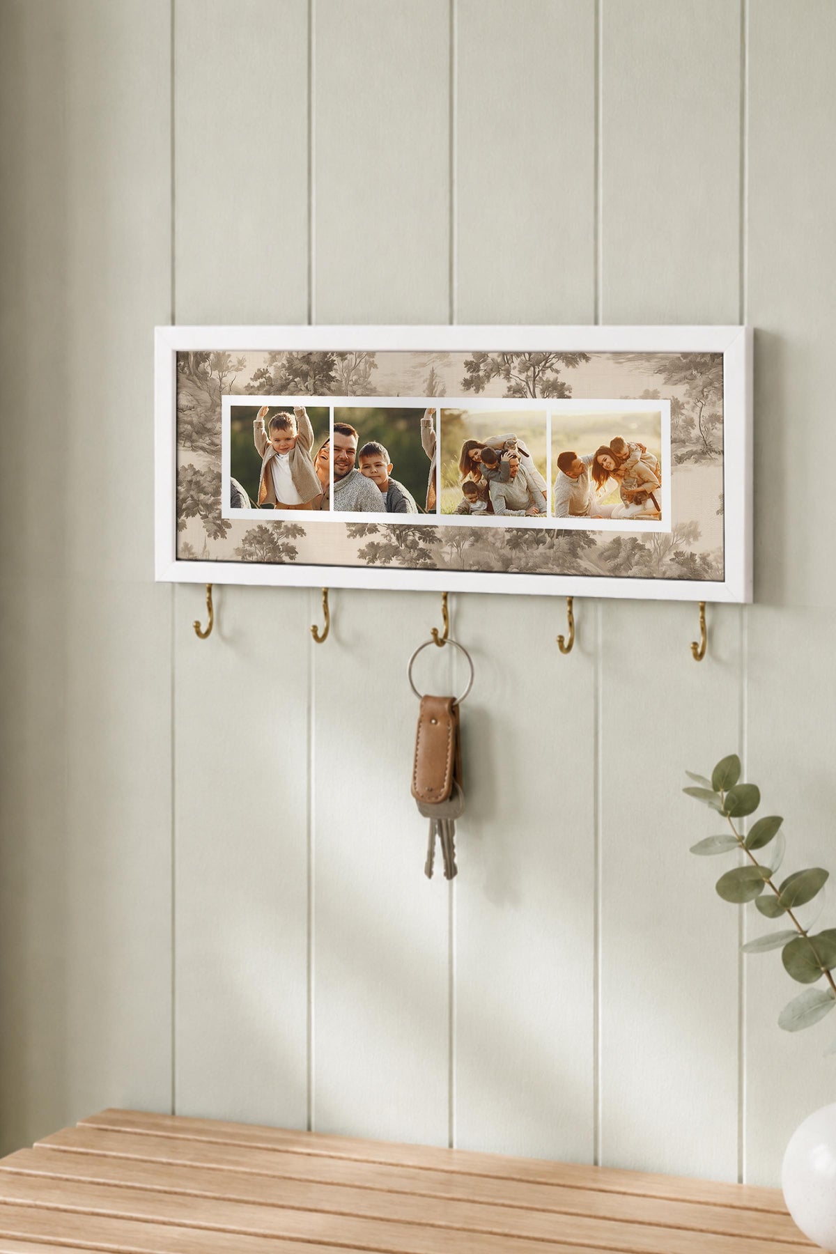 Kişiye Özel Tablo Anahtarlık, Photobooth Stili Beyaz Fotoğraf Çerçevesi, Vintage Duvar Dekoru