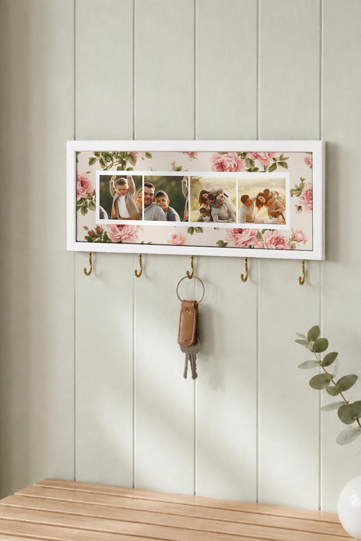Kişiye Özel Tablo Anahtarlık, Photobooth Stili Beyaz Fotoğraf Çerçevesi, Vintage Duvar Dekoru
