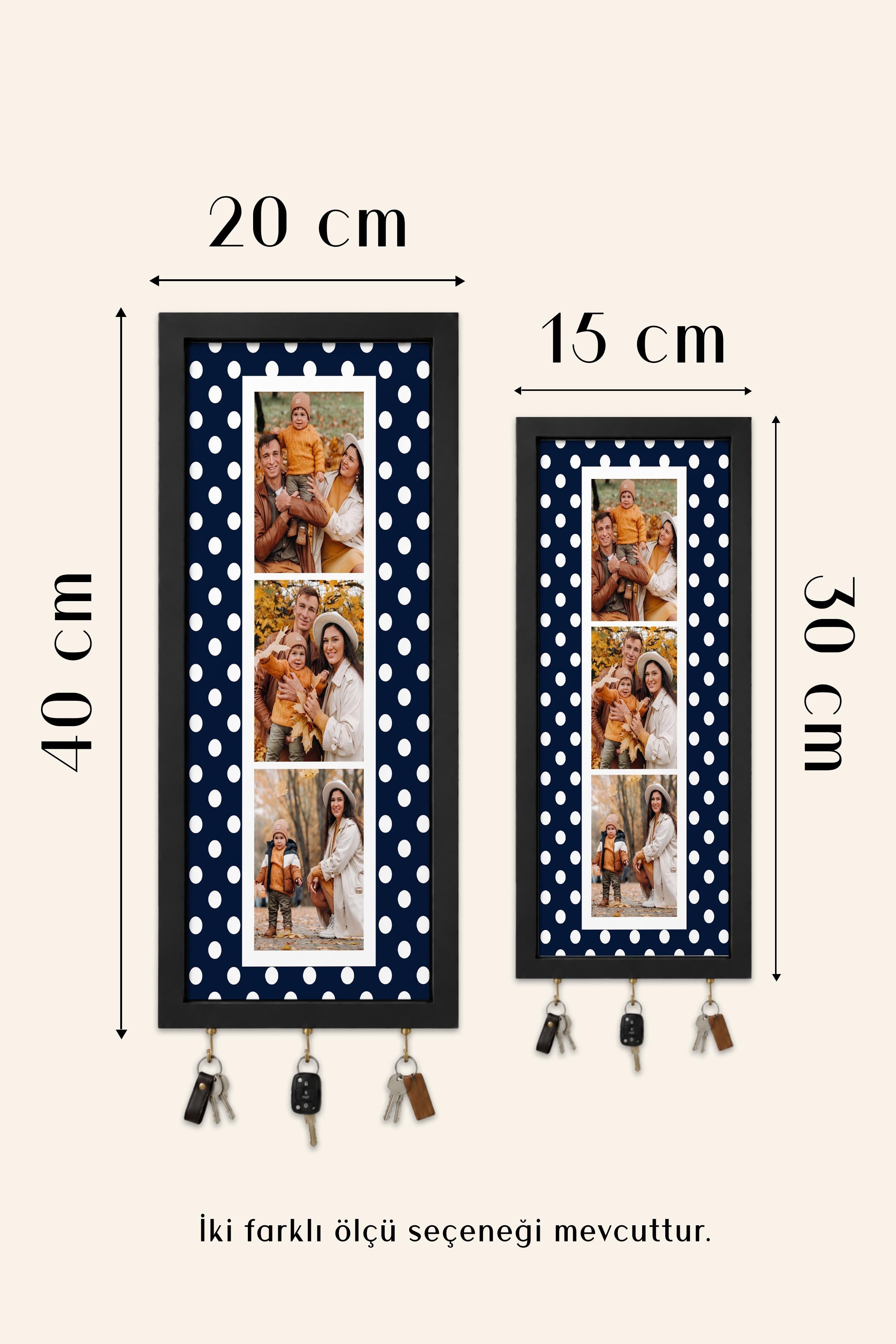 Kişiye Özel Tablo Anahtarlık, Photobooth Stili Beyaz Fotoğraf Çerçevesi, Vintage Duvar Dekoru