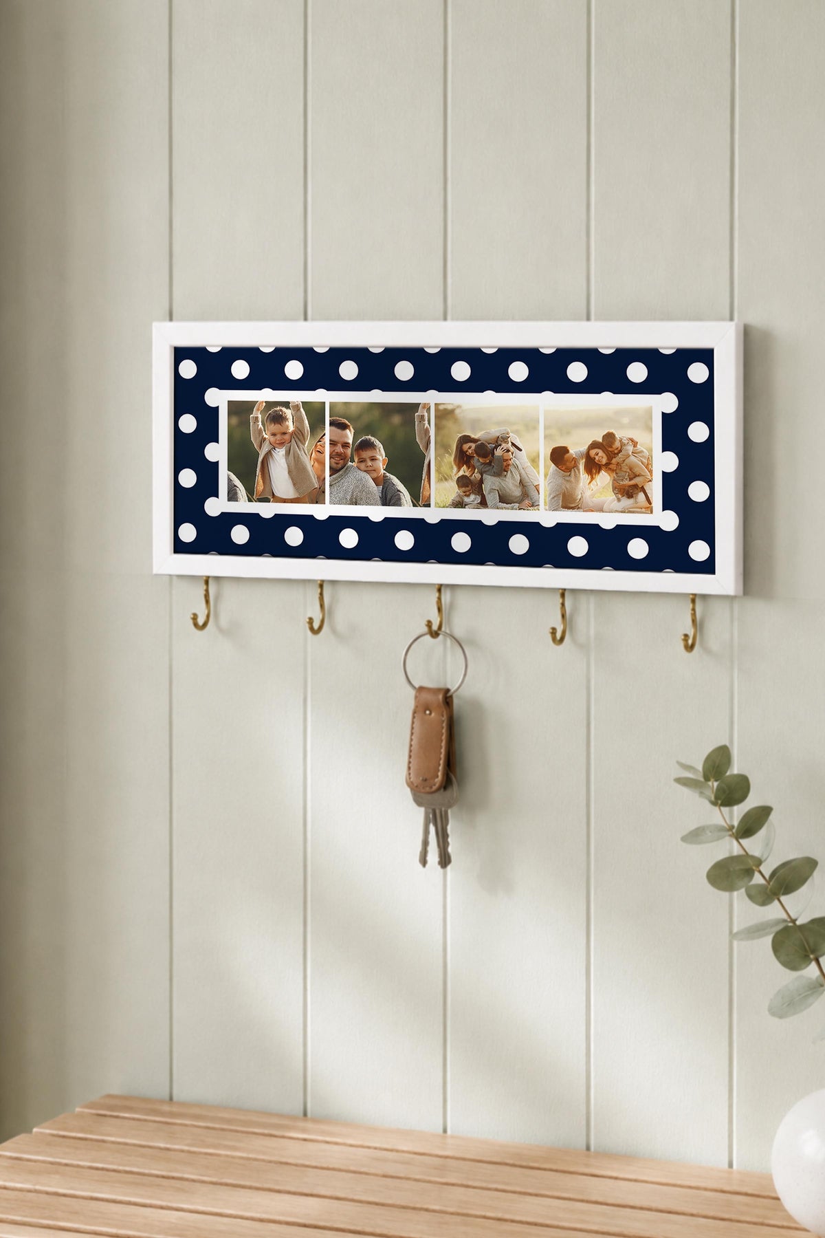 Kişiye Özel Tablo Anahtarlık, Photobooth Stili Beyaz Fotoğraf Çerçevesi, Vintage Duvar Dekoru