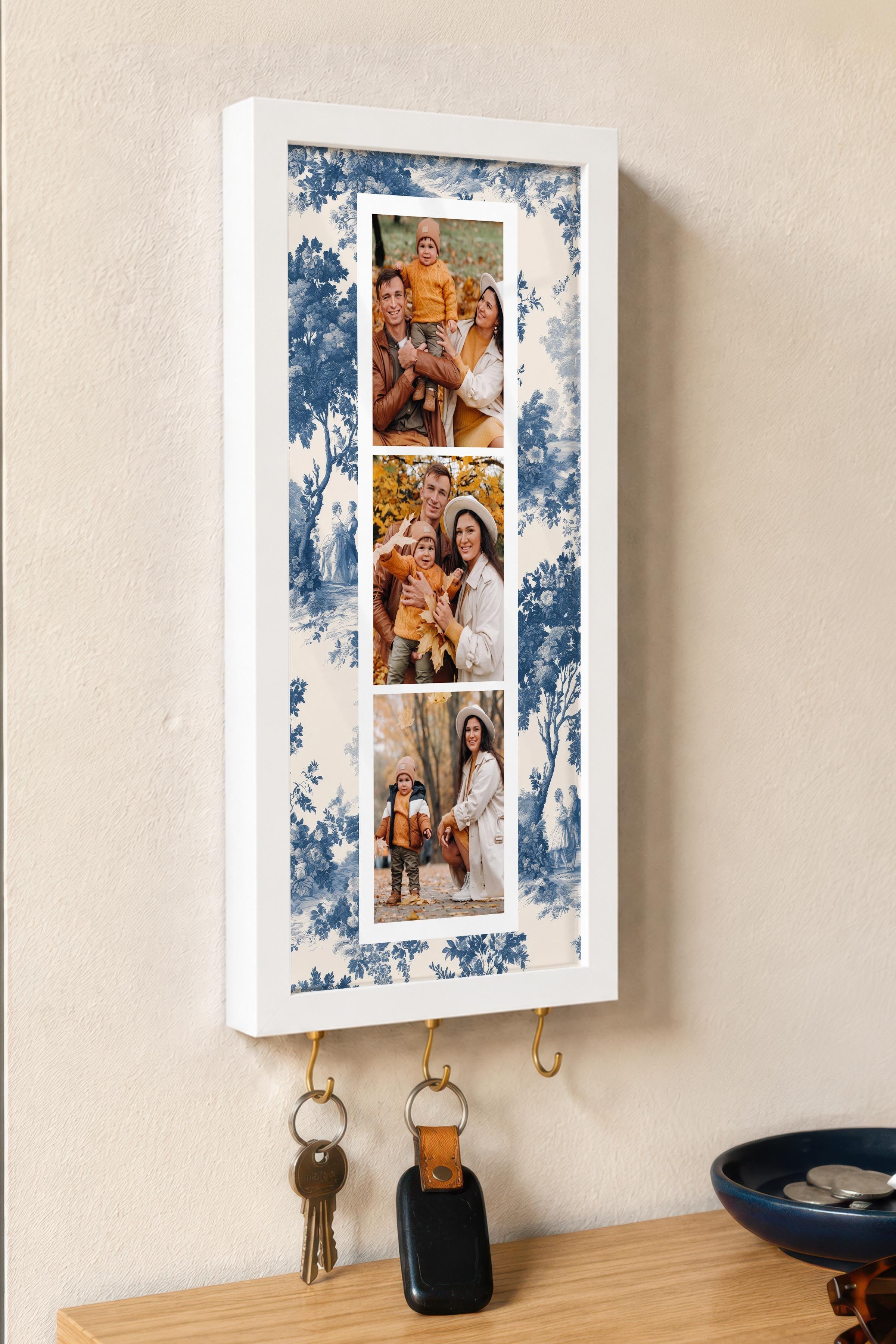 Kişiye Özel Tablo Anahtarlık, Photobooth Stili Beyaz Fotoğraf Çerçevesi, Vintage Duvar Dekoru