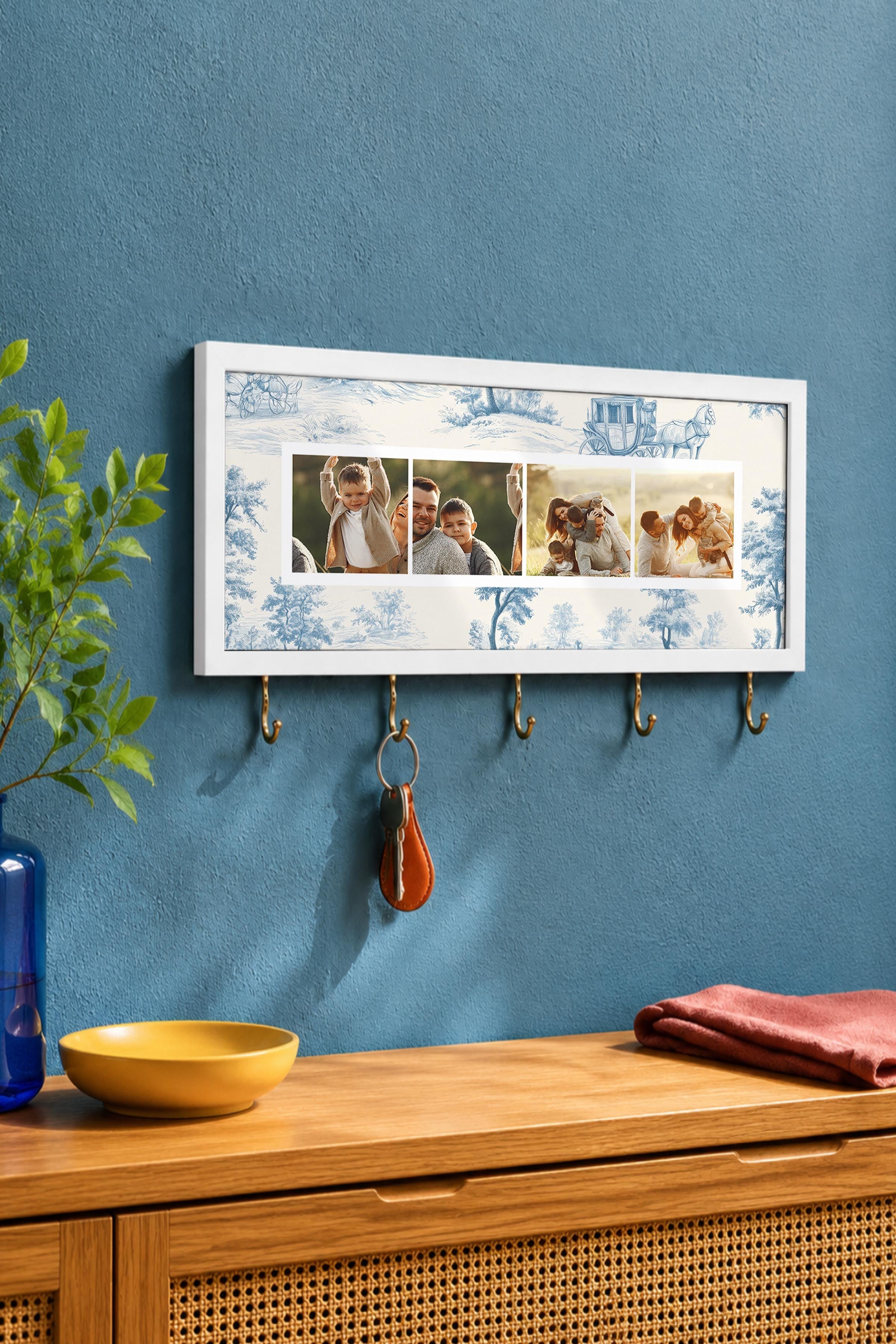 Kişiye Özel Tablo Anahtarlık, Photobooth Stili Beyaz Fotoğraf Çerçevesi, Vintage Duvar Dekoru