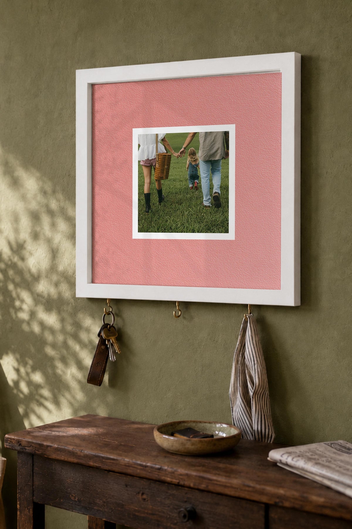 Kişiye Özel Tablo Anahtarlık, Photobooth Stili Beyaz Fotoğraf Çerçevesi, Vintage Duvar Dekoru