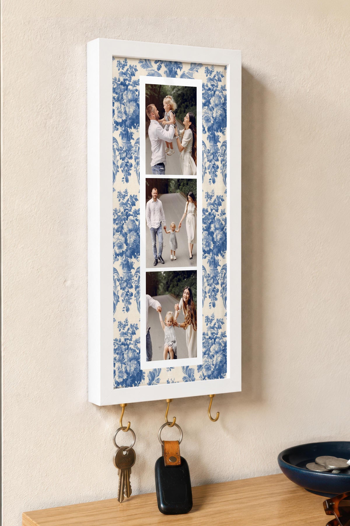Kişiye Özel Tablo Anahtarlık, Photobooth Stili Beyaz Fotoğraf Çerçevesi, Vintage Duvar Dekoru
