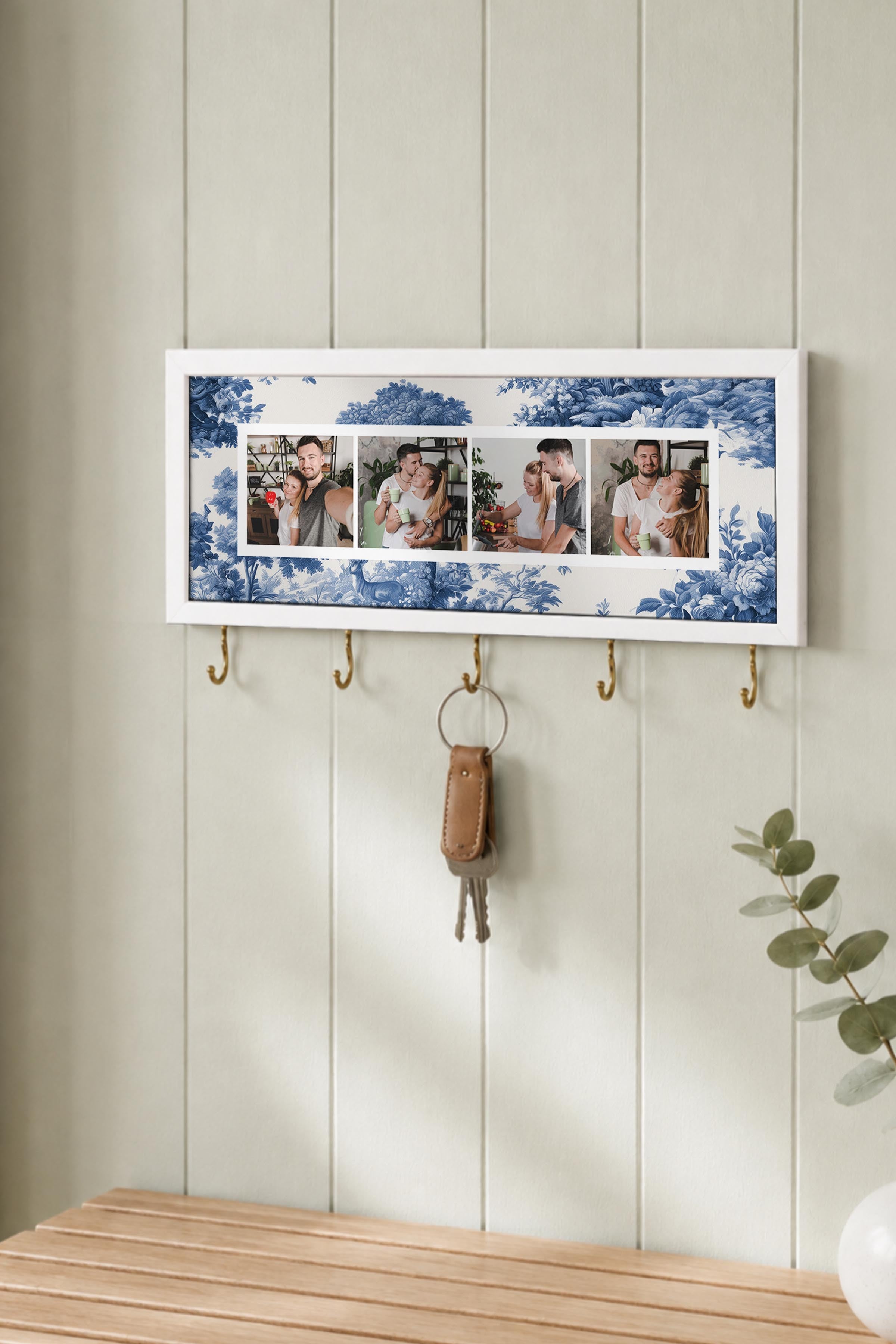 Kişiye Özel Tablo Anahtarlık, Photobooth Stili Beyaz Fotoğraf Çerçevesi, Vintage Duvar Dekoru
