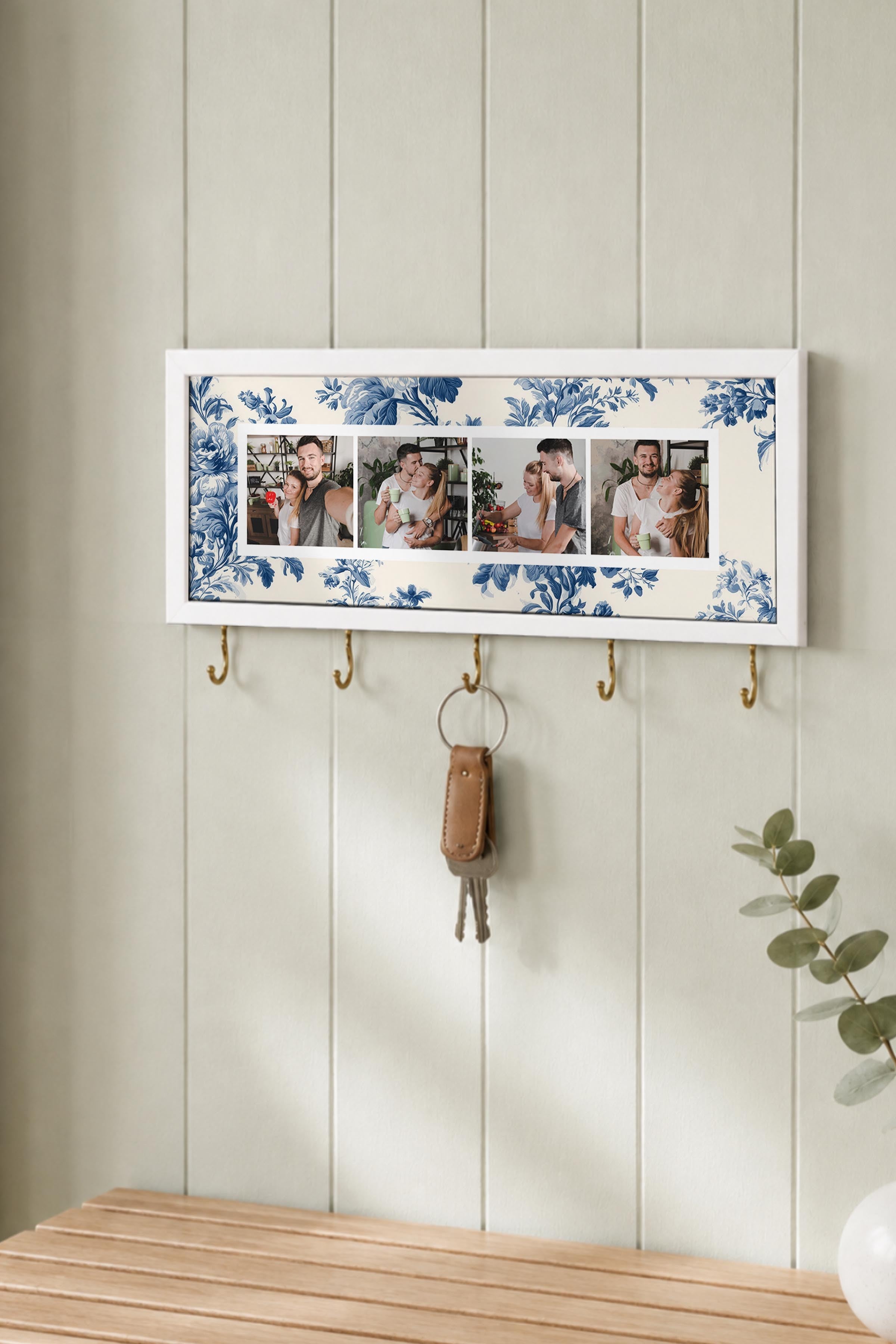 Kişiye Özel Tablo Anahtarlık, Photobooth Stili Beyaz Fotoğraf Çerçevesi, Vintage Duvar Dekoru