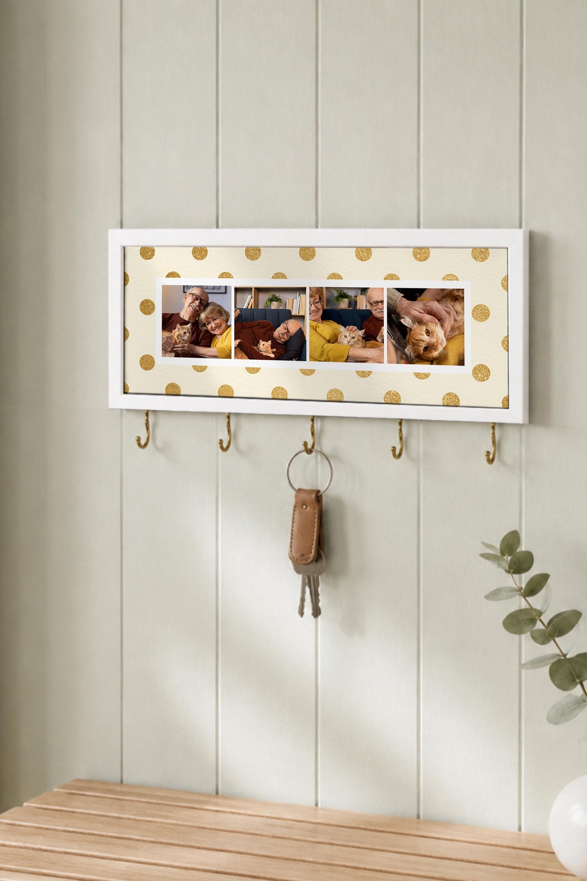 Kişiye Özel Tablo Anahtarlık, Photobooth Stili Beyaz Fotoğraf Çerçevesi, Vintage Duvar Dekoru