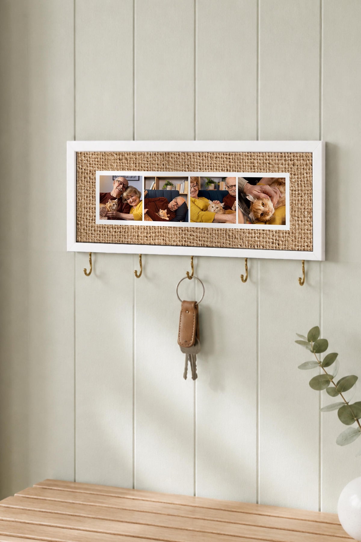 Kişiye Özel Tablo Anahtarlık, Photobooth Stili Beyaz Fotoğraf Çerçevesi, Vintage Duvar Dekoru