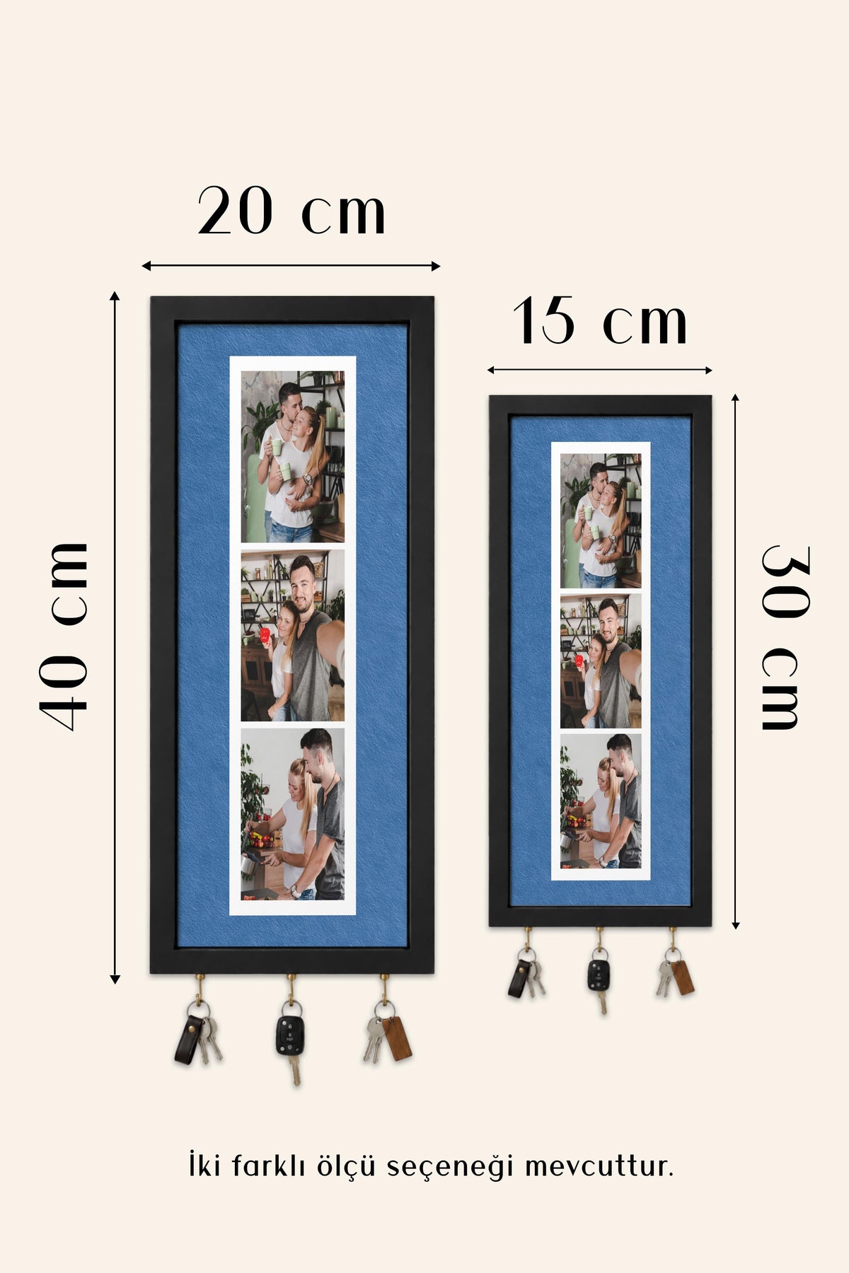 Kişiye Özel Tablo Anahtarlık, Photobooth Stili Beyaz Fotoğraf Çerçevesi, Vintage Duvar Dekoru