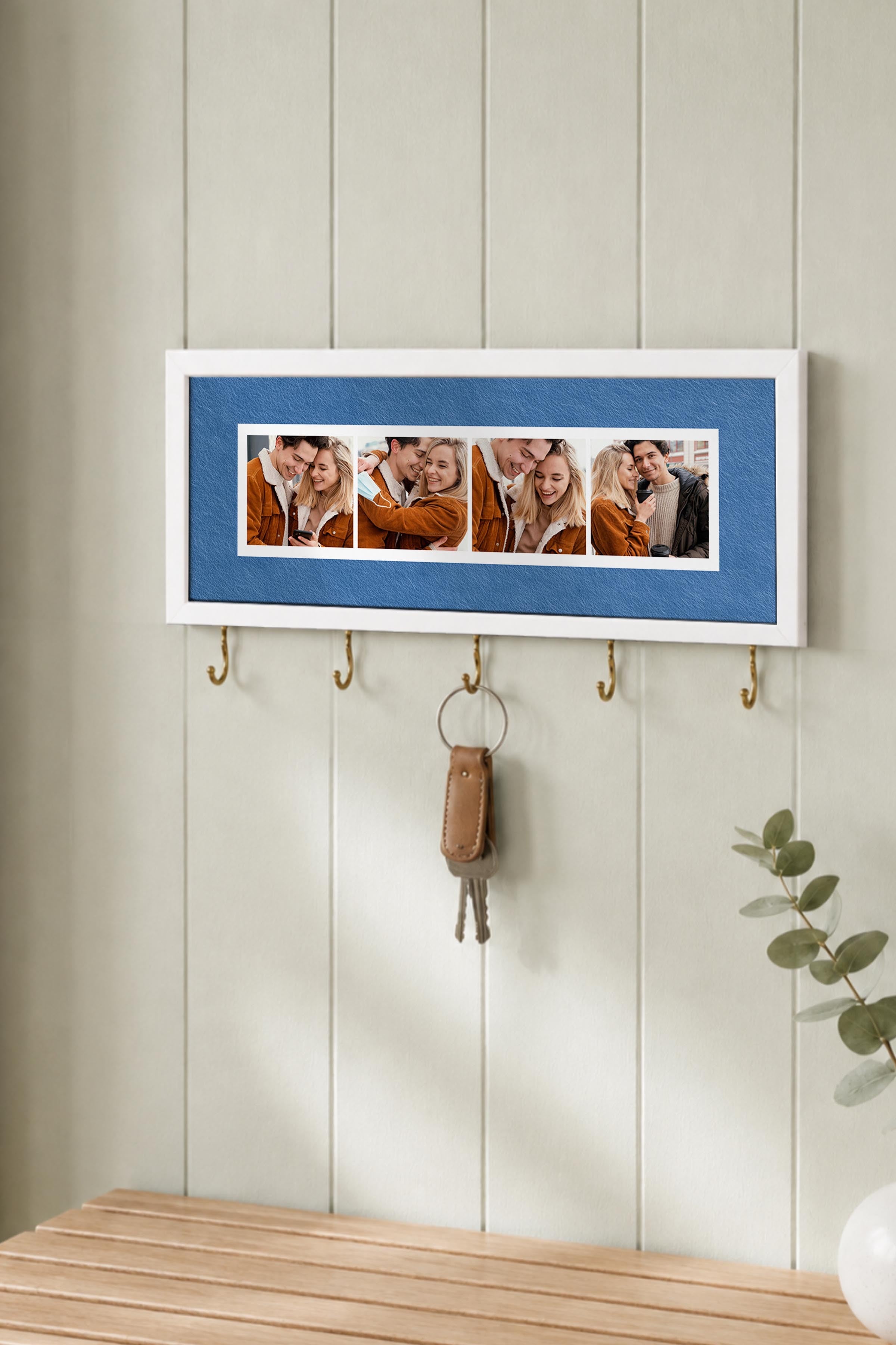 Kişiye Özel Tablo Anahtarlık, Photobooth Stili Beyaz Fotoğraf Çerçevesi, Vintage Duvar Dekoru