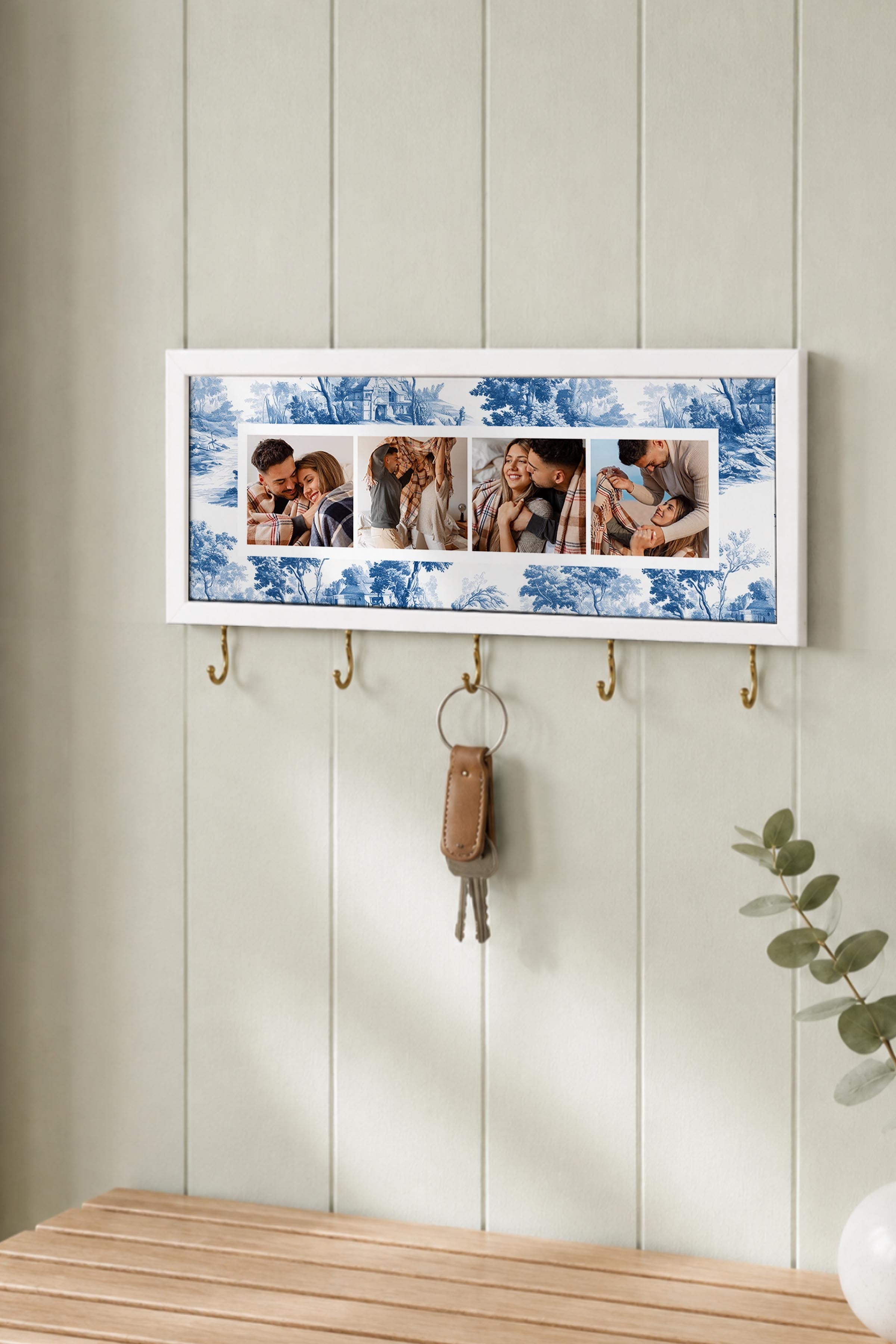 Kişiye Özel Tablo Anahtarlık, Photobooth Stili Beyaz Fotoğraf Çerçevesi, Vintage Duvar Dekoru