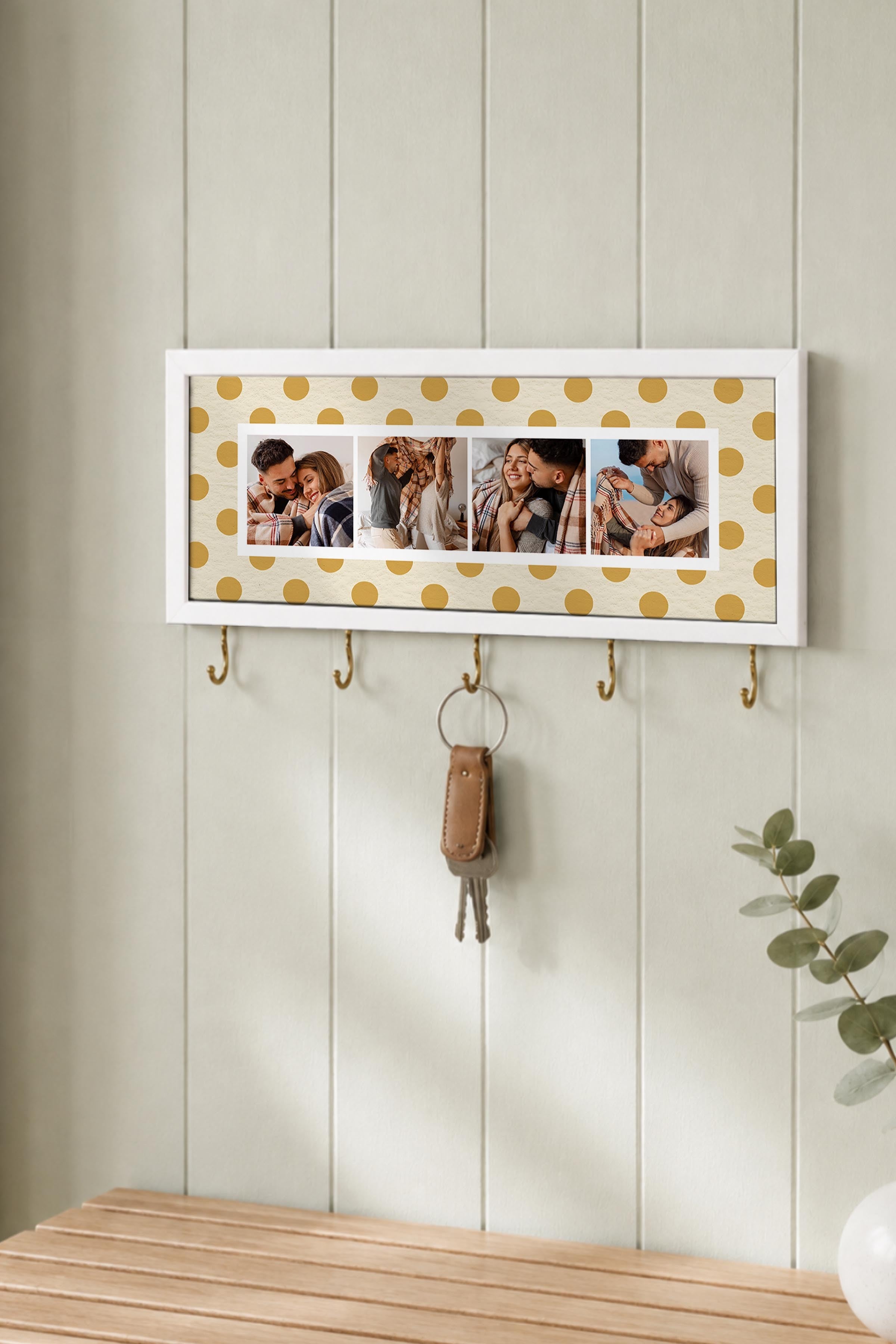 Kişiye Özel Tablo Anahtarlık, Photobooth Stili Beyaz Fotoğraf Çerçevesi, Vintage Duvar Dekoru