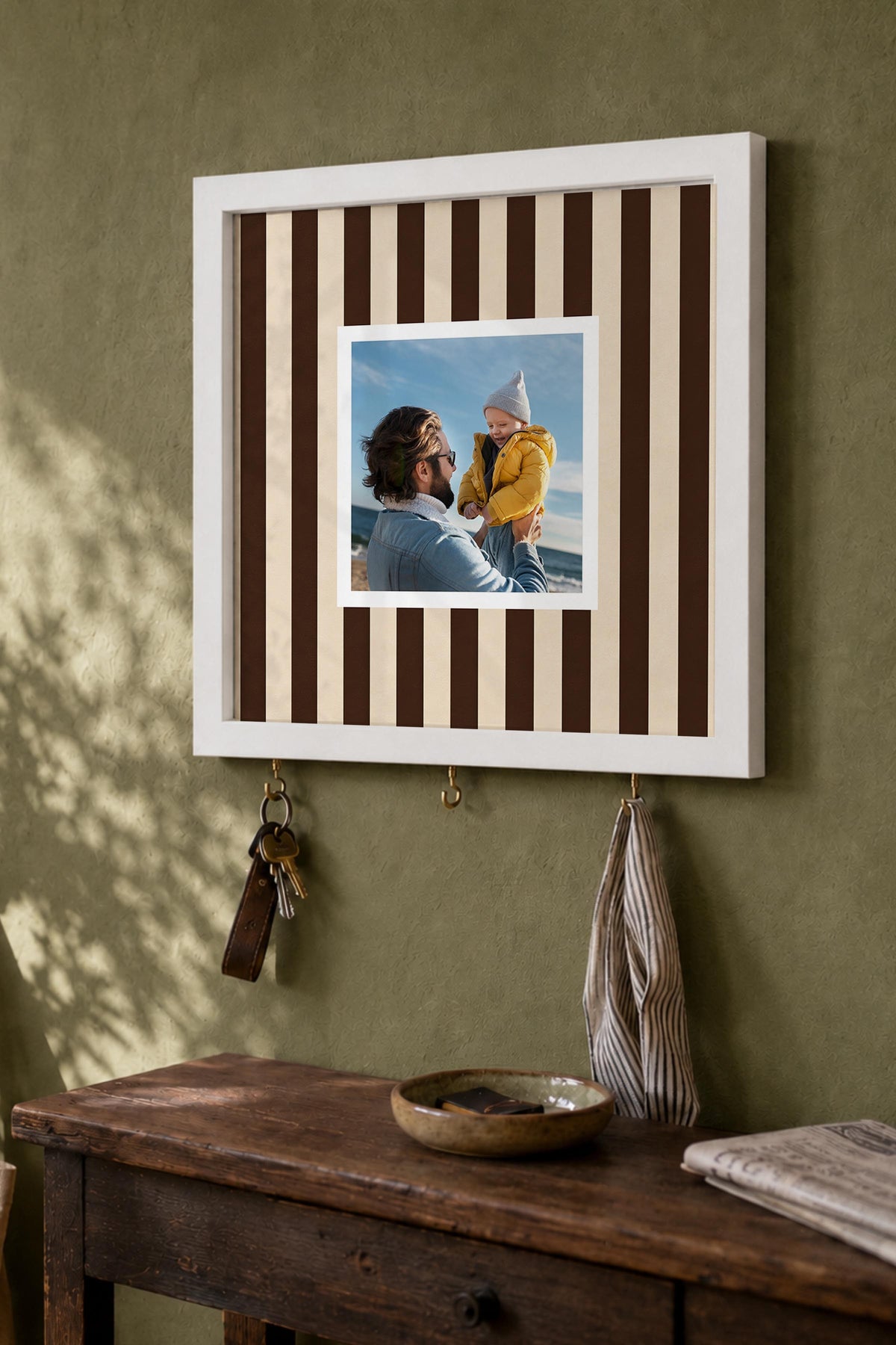 Kişiye Özel Tablo Anahtarlık, Photobooth Stili Beyaz Fotoğraf Çerçevesi, Vintage Duvar Dekoru