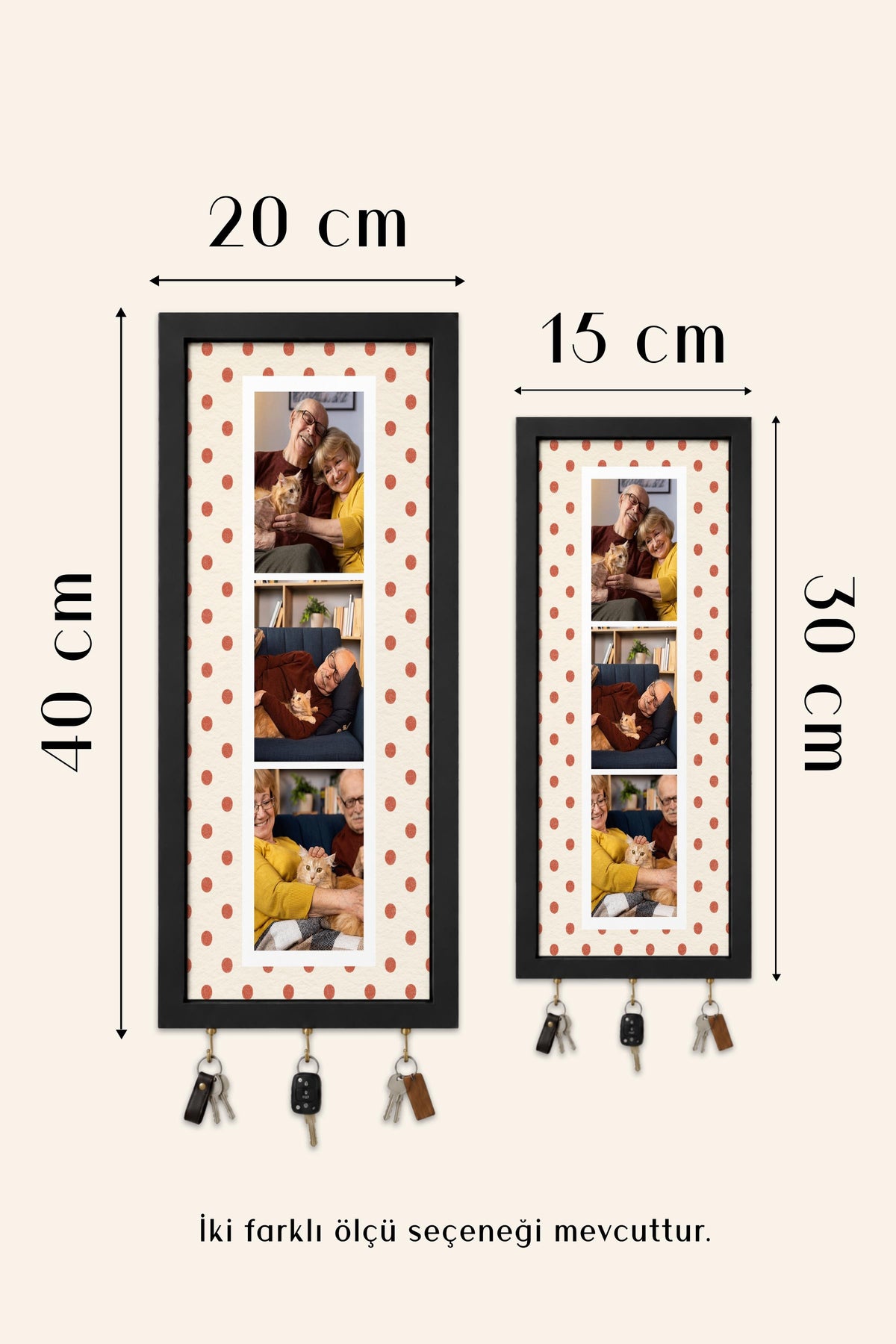 Kişiye Özel Tablo Anahtarlık, Photobooth Stili Beyaz Fotoğraf Çerçevesi, Vintage Duvar Dekoru