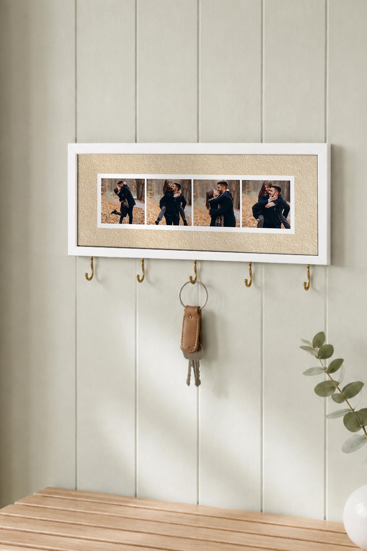 Kişiye Özel Tablo Anahtarlık, Photobooth Stili Beyaz Fotoğraf Çerçevesi, Vintage Duvar Dekoru