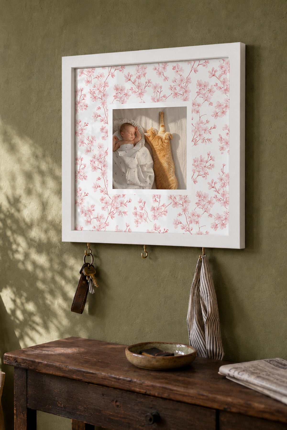 Kişiye Özel Tablo Anahtarlık, Photobooth Stili Beyaz Fotoğraf Çerçevesi, Vintage Duvar Dekoru