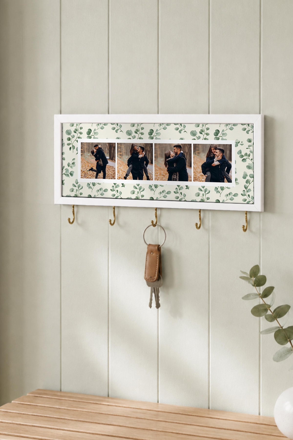 Kişiye Özel Tablo Anahtarlık, Photobooth Stili Beyaz Fotoğraf Çerçevesi, Vintage Duvar Dekoru