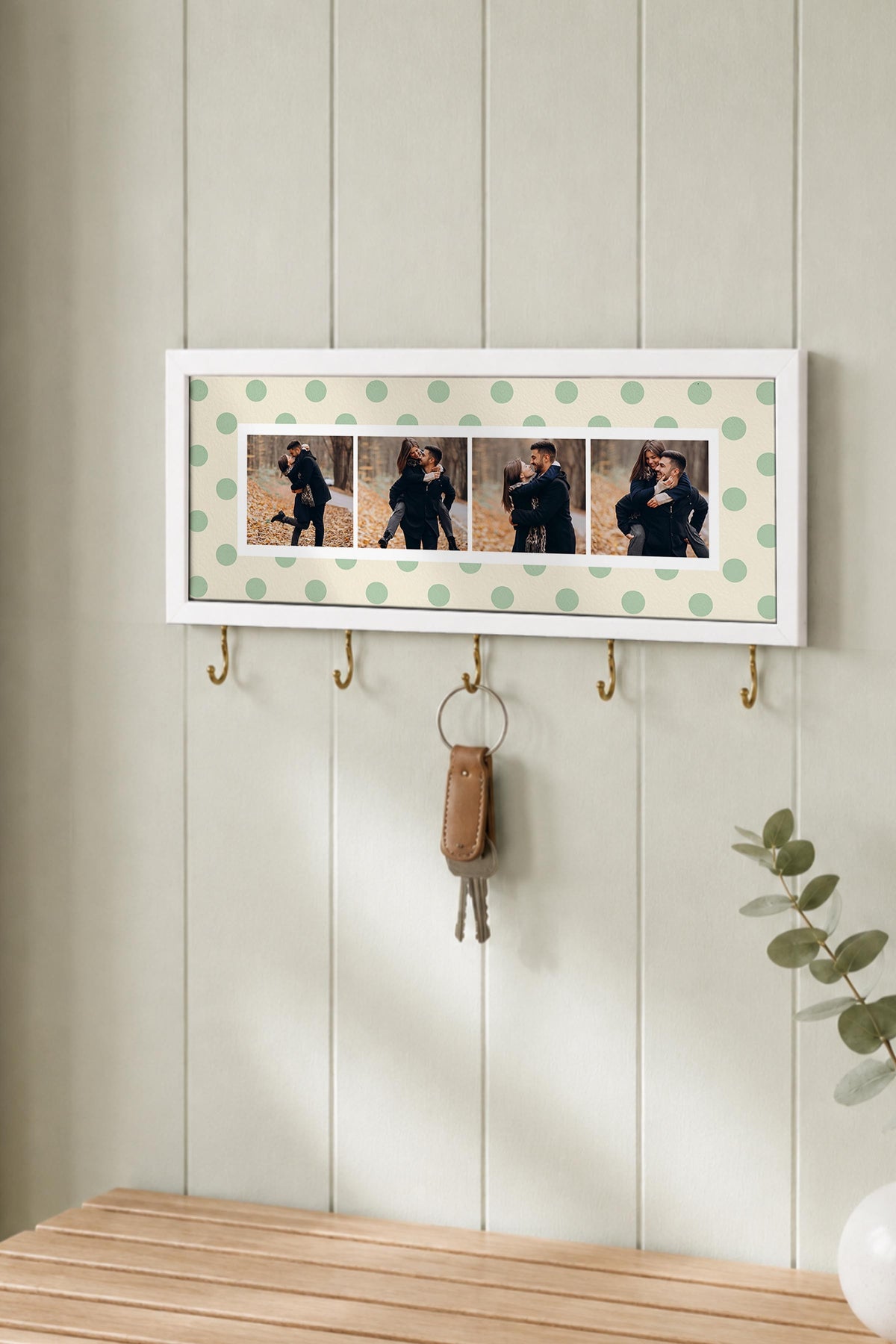 Kişiye Özel Tablo Anahtarlık, Photobooth Stili Beyaz Fotoğraf Çerçevesi, Vintage Duvar Dekoru