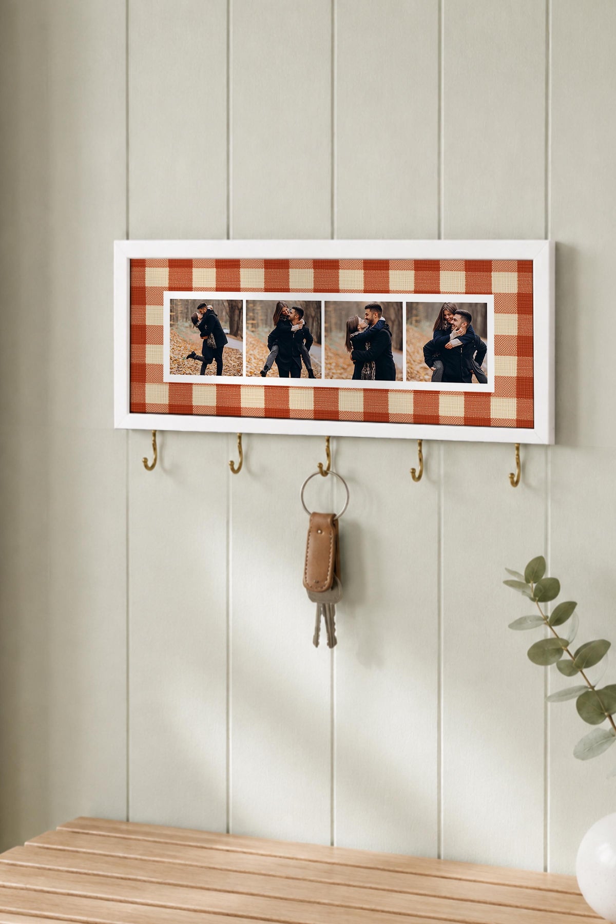 Kişiye Özel Tablo Anahtarlık, Photobooth Stili Beyaz Fotoğraf Çerçevesi, Vintage Duvar Dekoru
