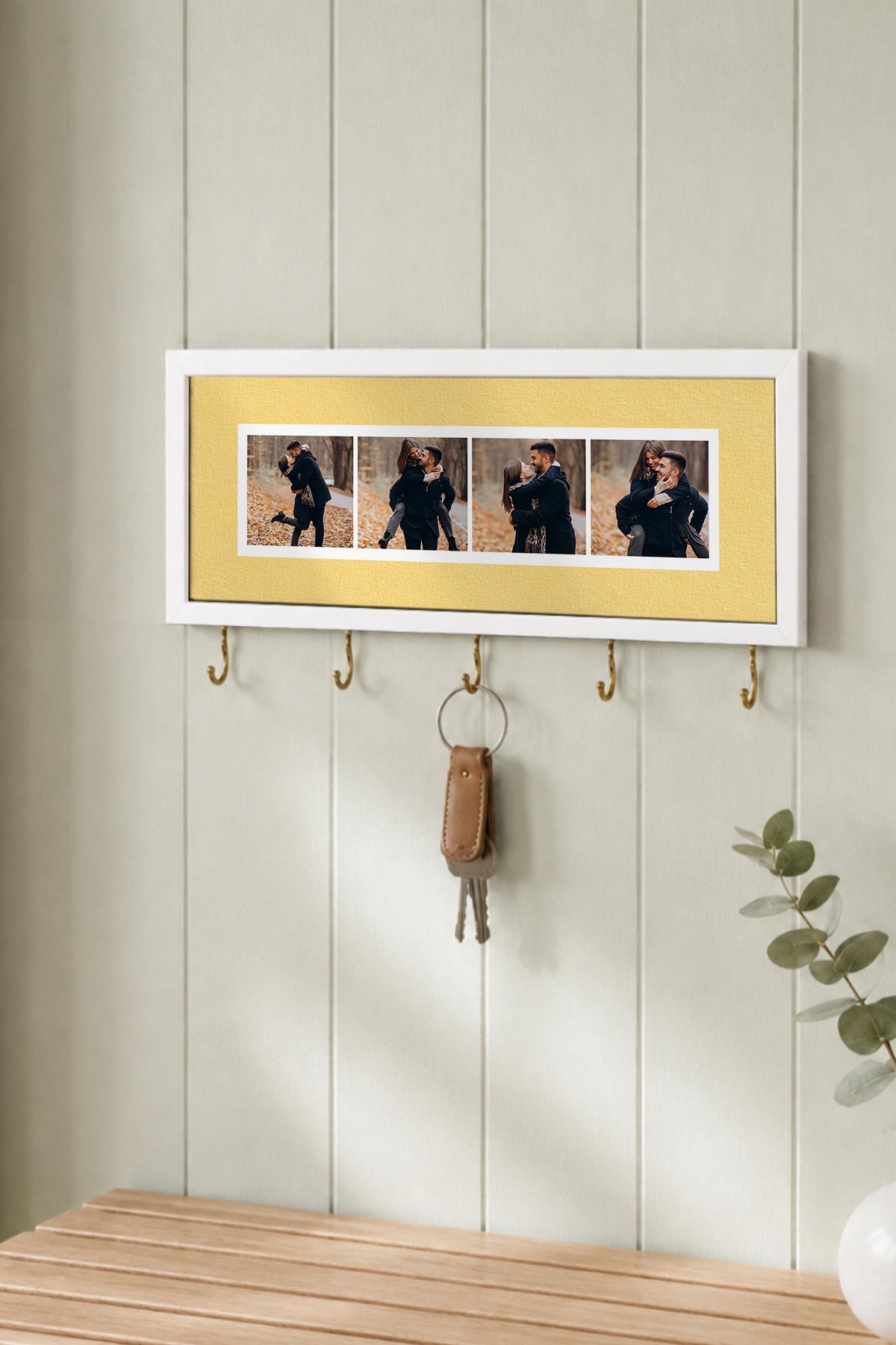 Kişiye Özel Tablo Anahtarlık, Photobooth Stili Beyaz Fotoğraf Çerçevesi, Vintage Duvar Dekoru