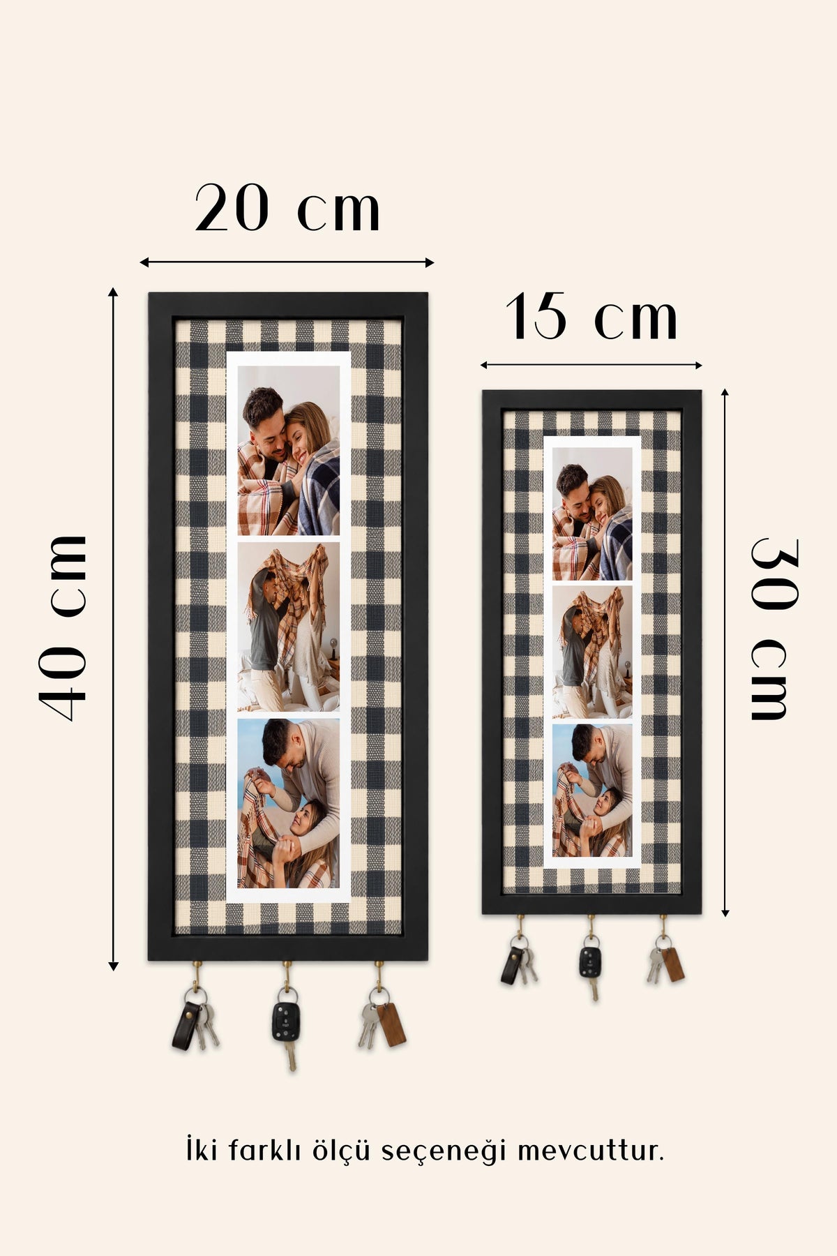 Kişiye Özel Tablo Anahtarlık, Photobooth Stili Beyaz Fotoğraf Çerçevesi, Vintage Duvar Dekoru