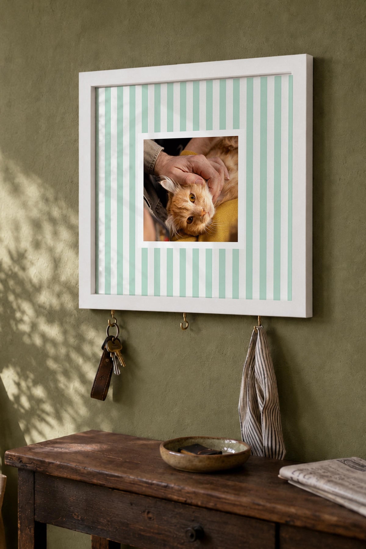 Kişiye Özel Tablo Anahtarlık, Photobooth Stili Beyaz Fotoğraf Çerçevesi, Vintage Duvar Dekoru